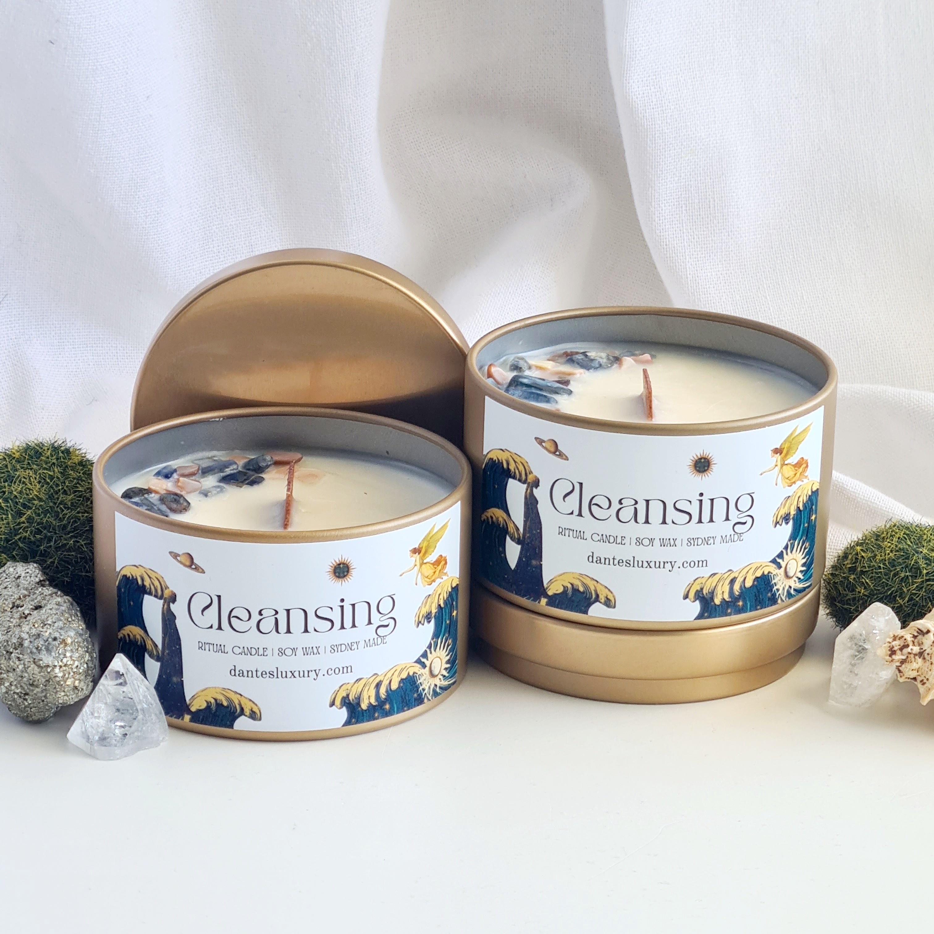 Cleansing Crystal Candle | Space Purification Ritual | 1 Candle