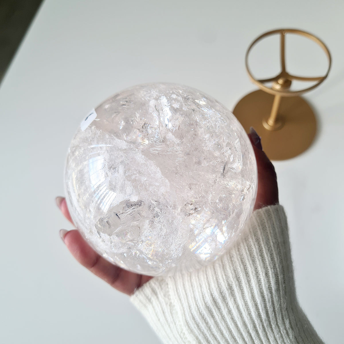Quartz Sphere With Custom Stand | 1.3 kg | 9.4 cm