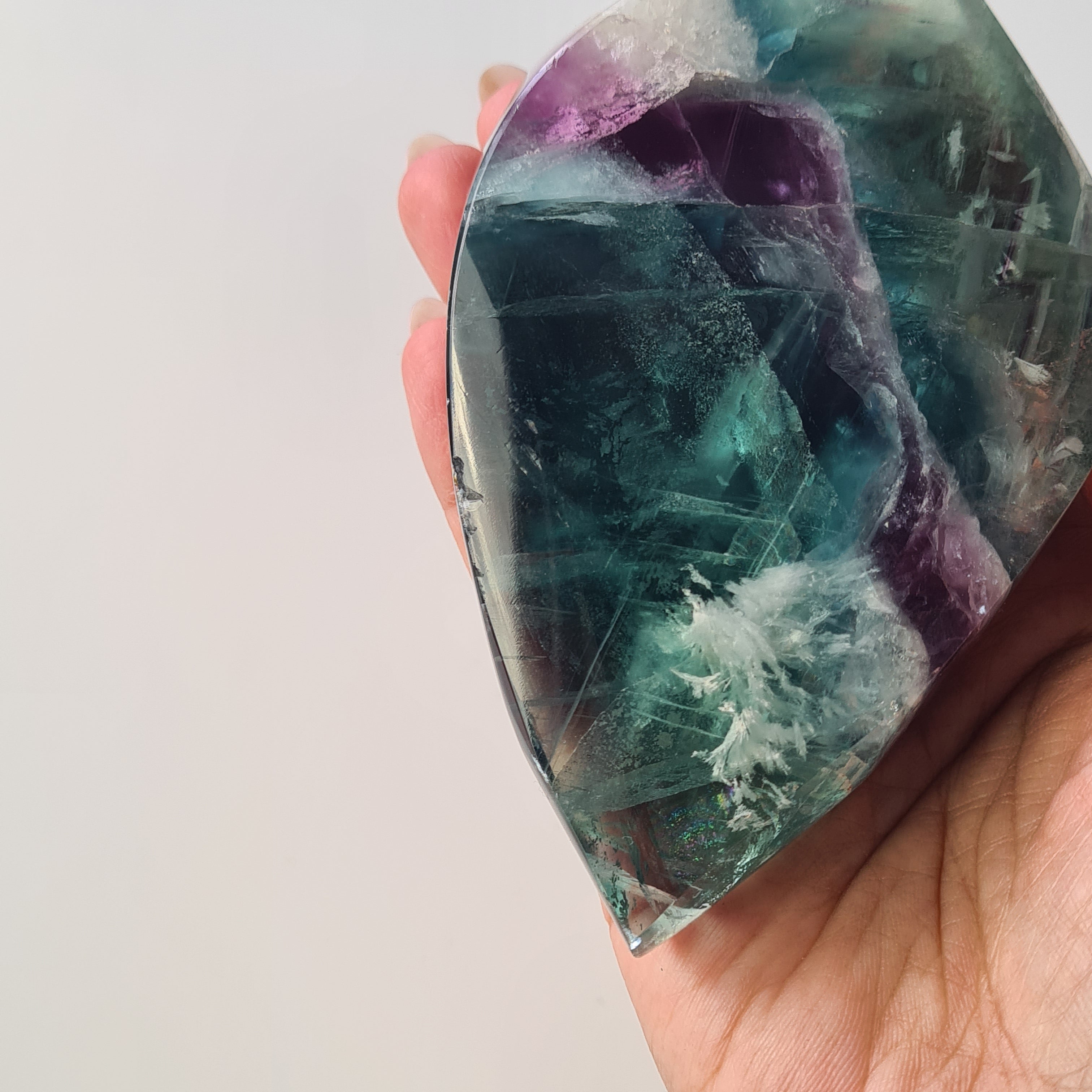 Dreamy Fluorite on Stand | Natural imperfections visible | More green in naked eyes | 19 Cm tall with stand
