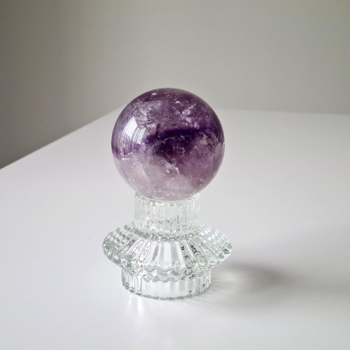 Amethyst Phantom Sphere with stand
