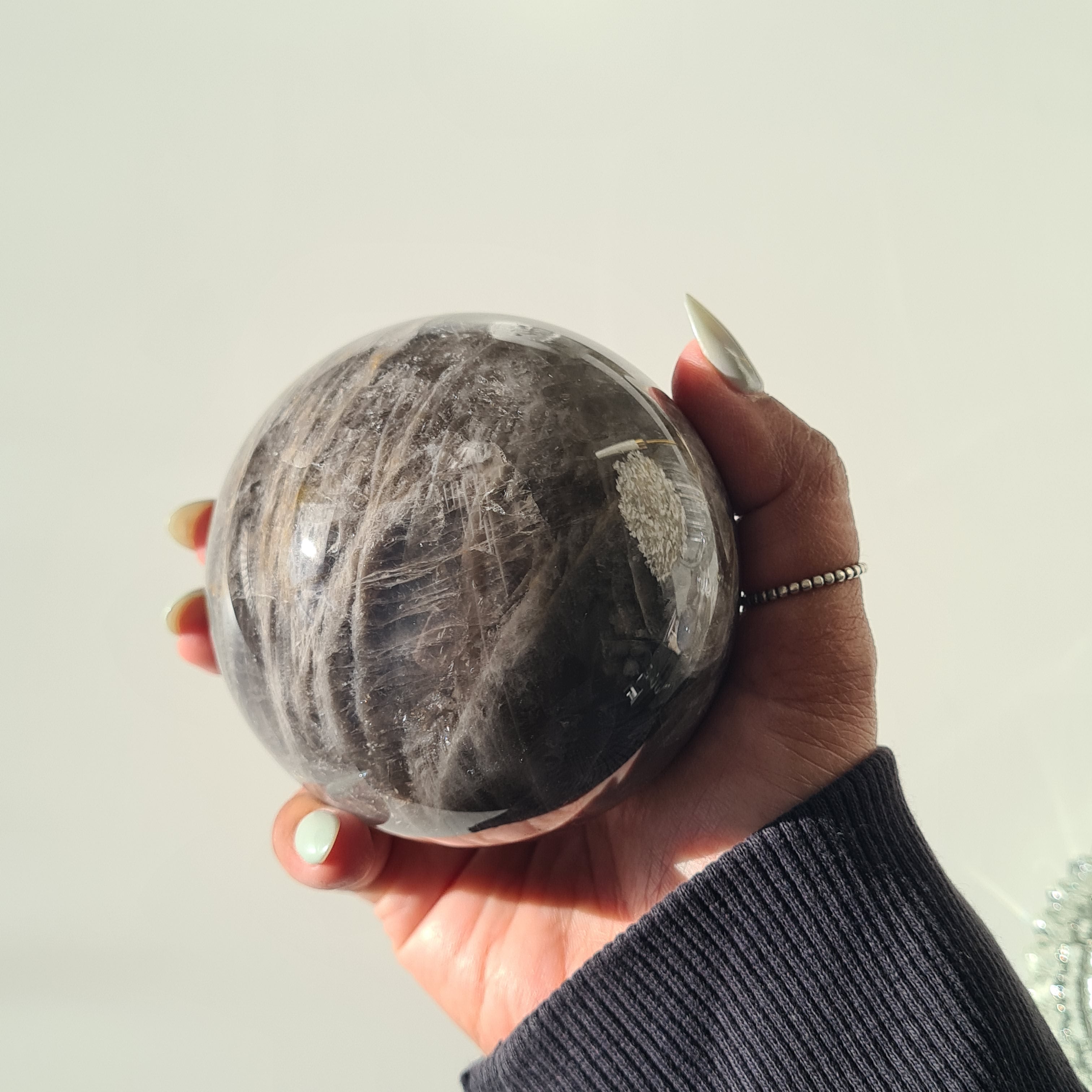 Blue Rose Quartz Sphere with stand | D | 630 g