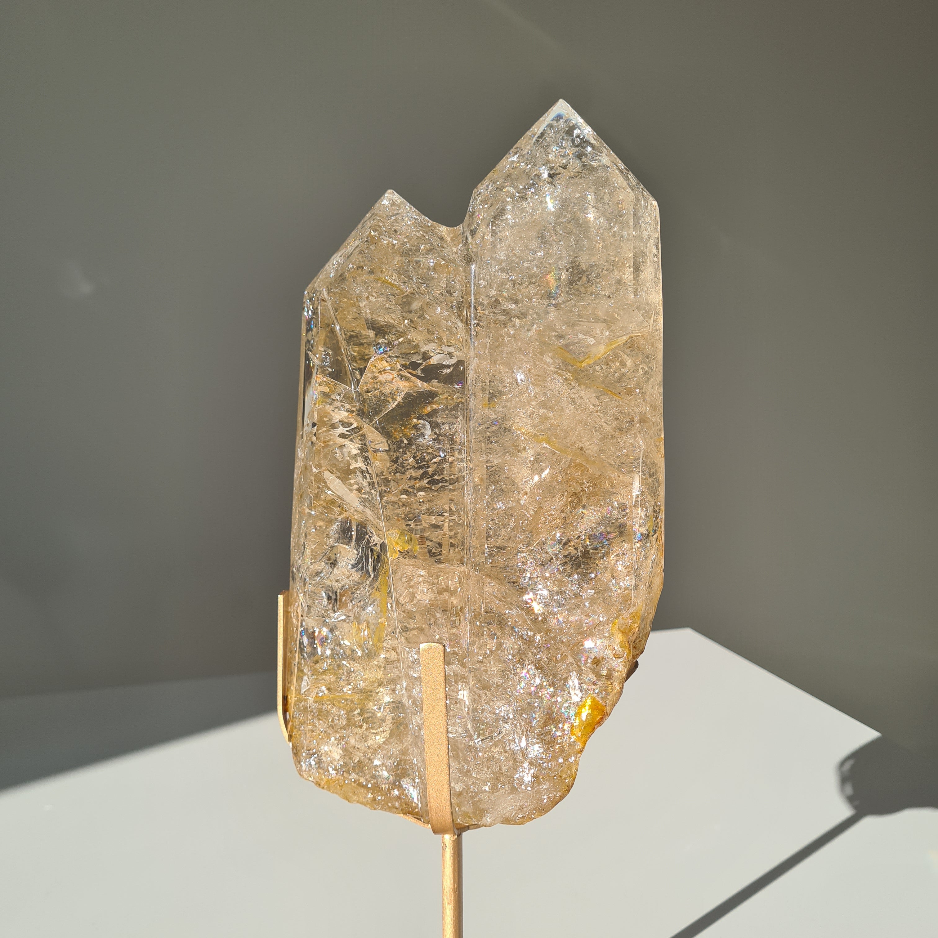 Citrine Cathedral Statement Piece on Stand | 32.5 cm with stand