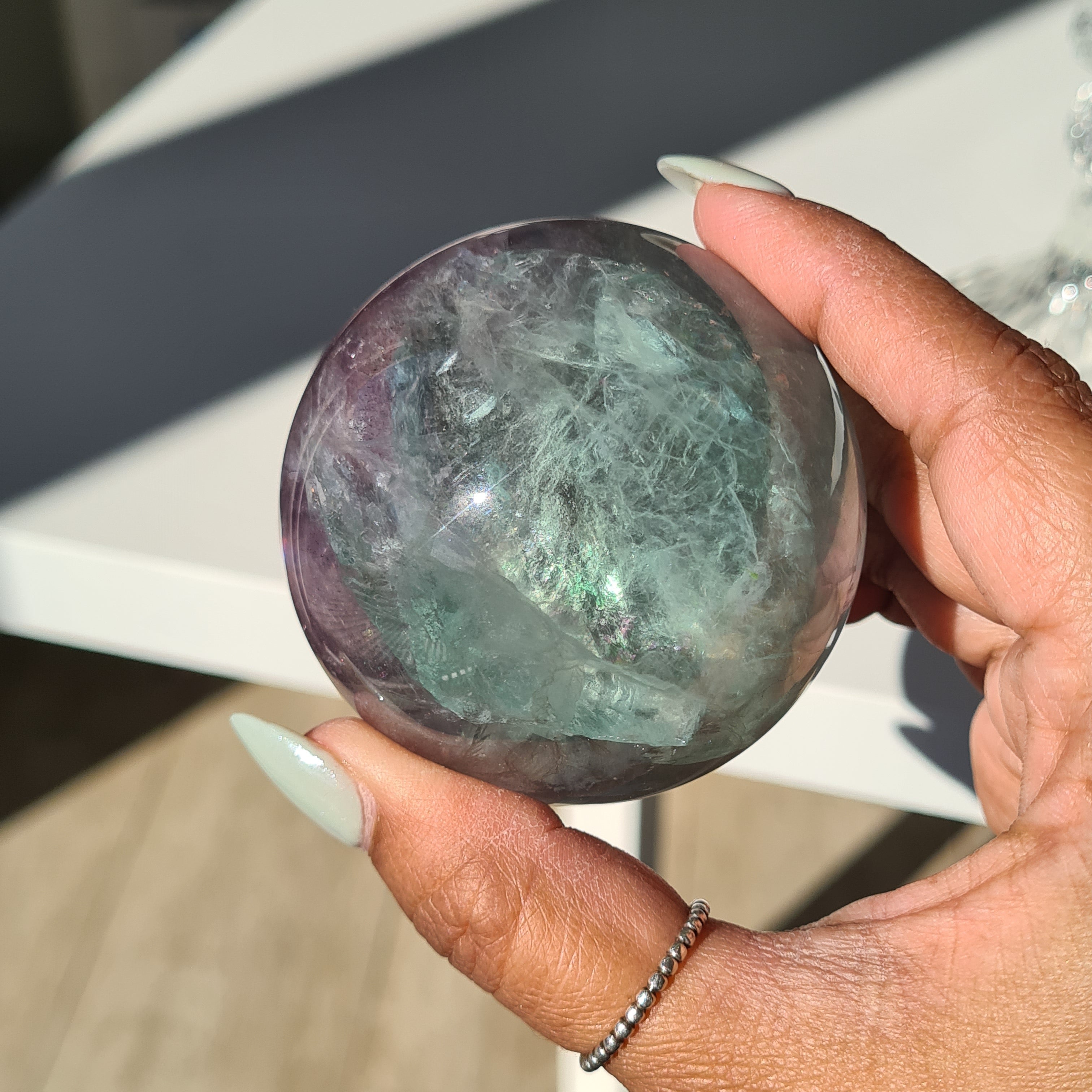Fluorite Crystal Sphere with stand | C | 345 g