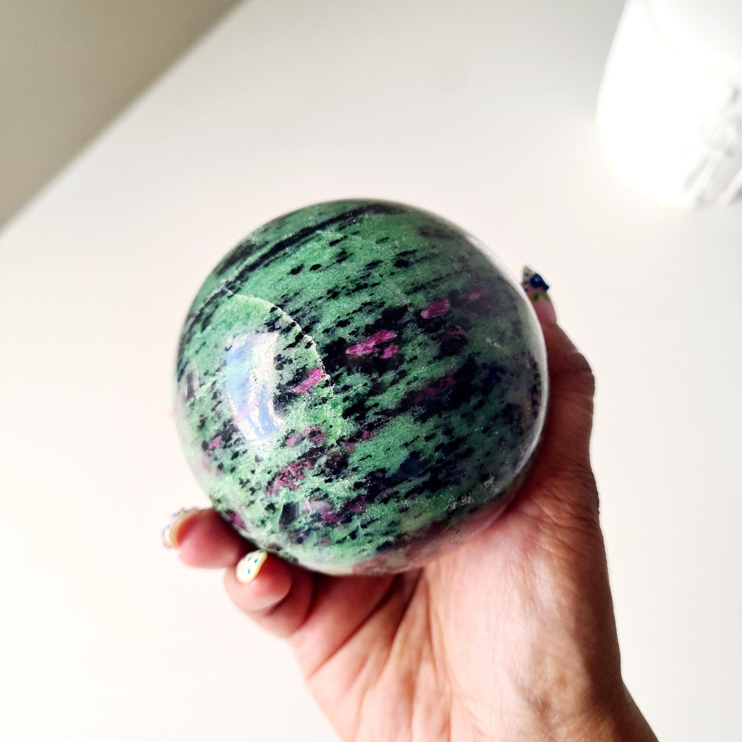 Ruby In Zoisite With Metal Stand