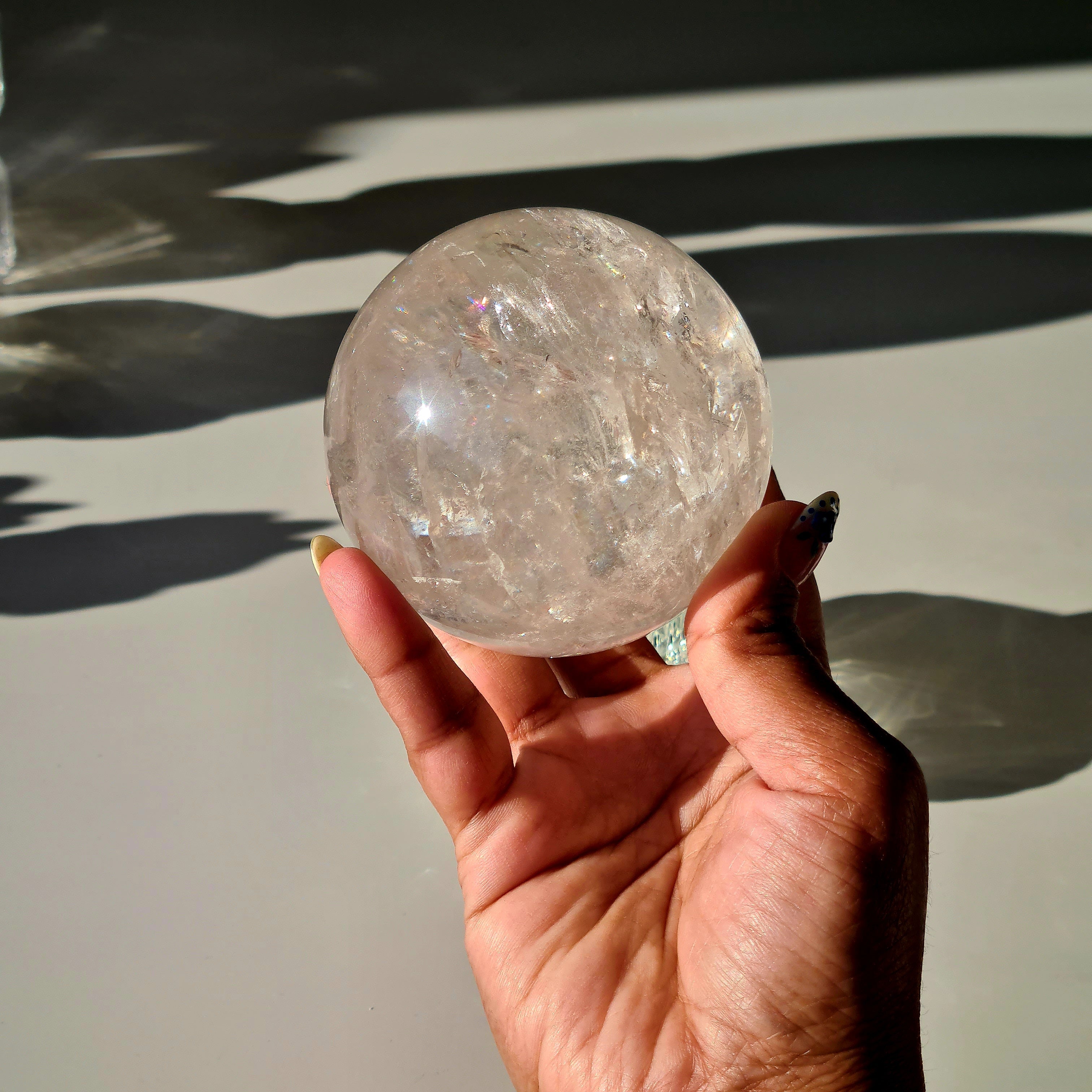 Clear Quartz Sphere With Stand | 7.3 cm