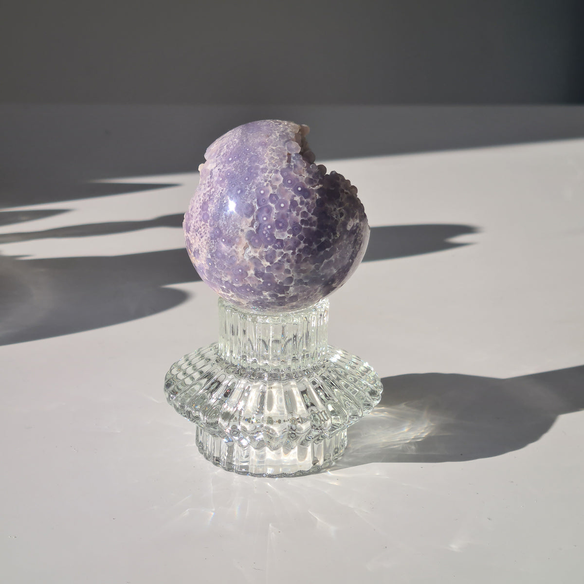 Grape Agate π Sphere With Glass Stand | D