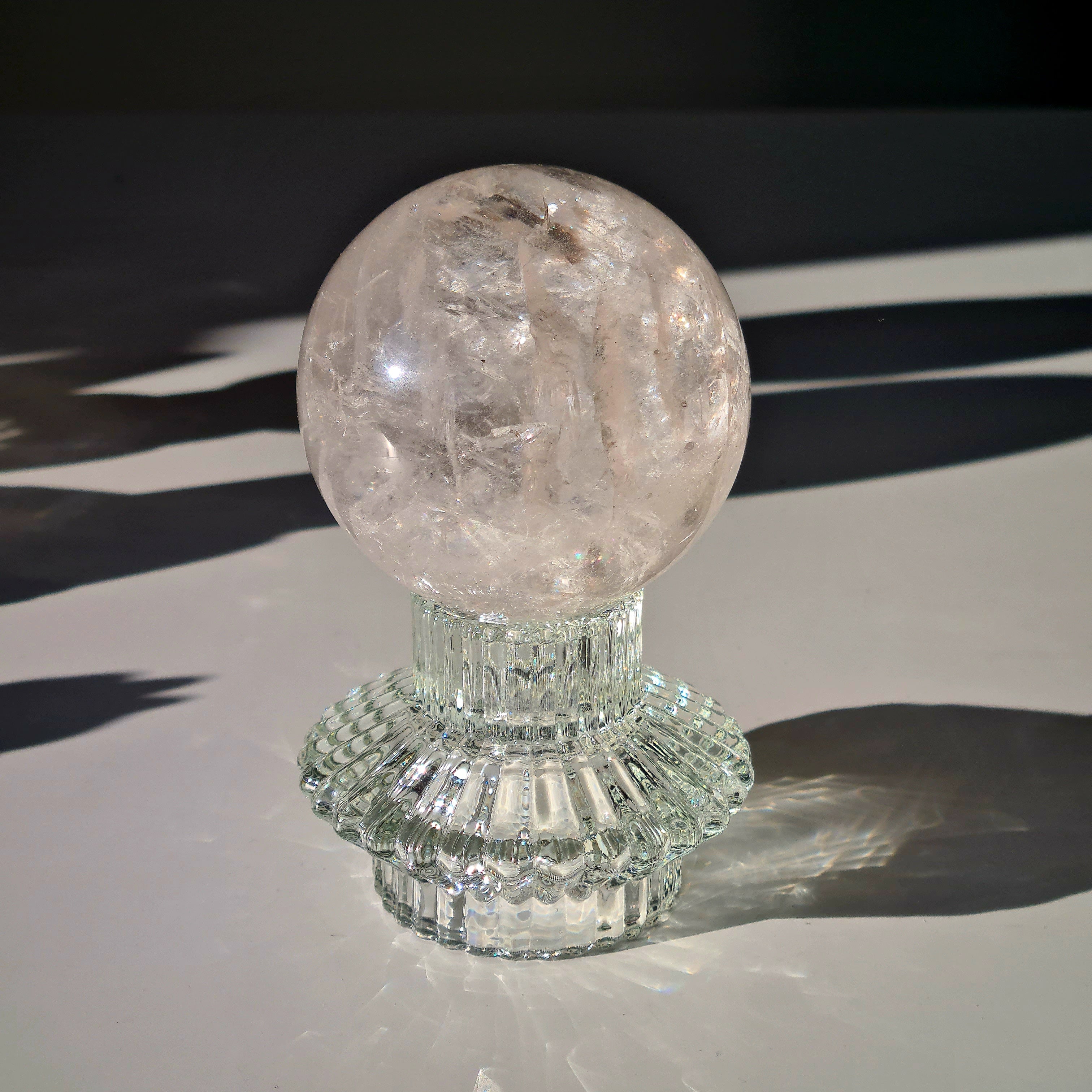Clear Quartz Sphere With Stand | 7.3 cm
