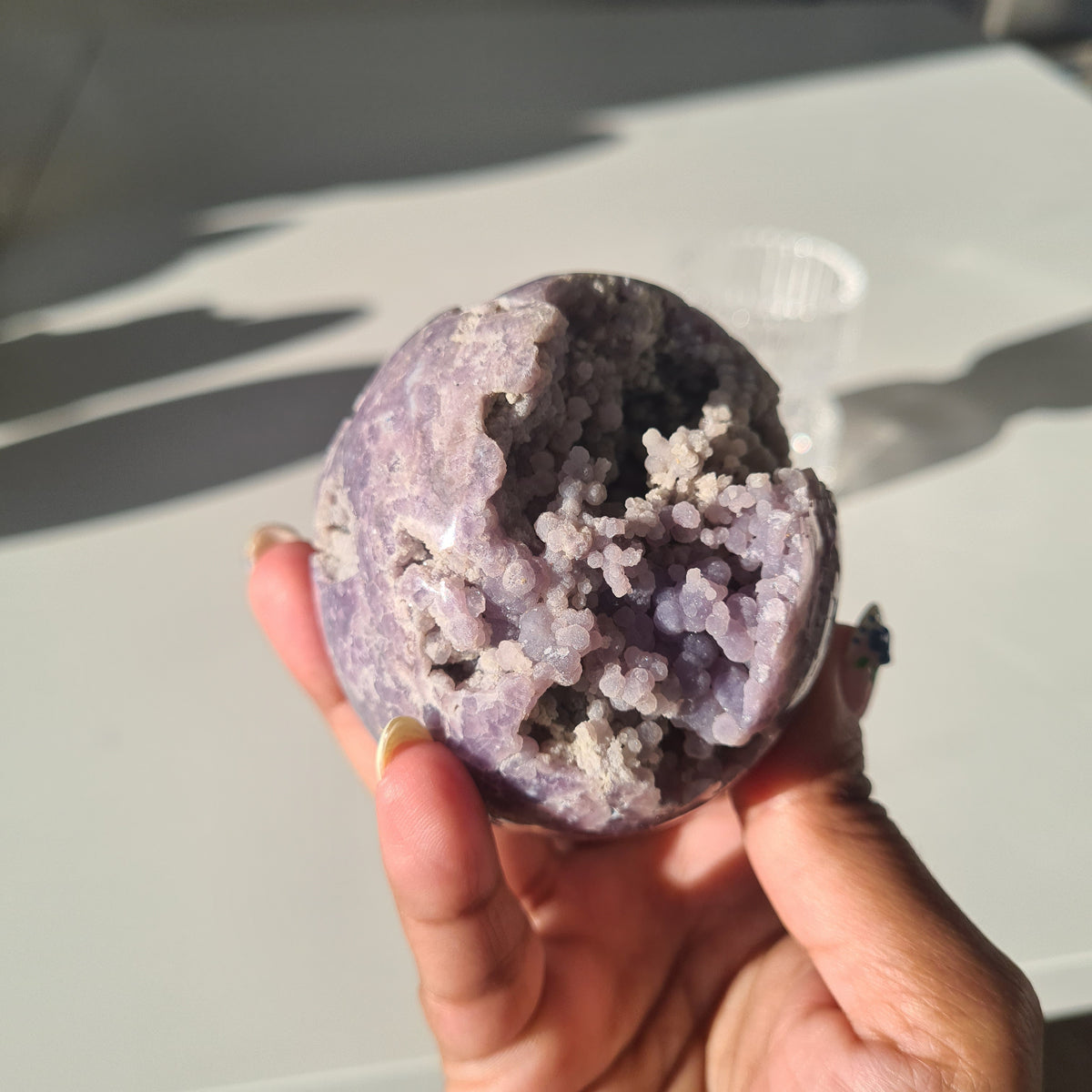Grape Agate π Sphere With Glass Stand | C