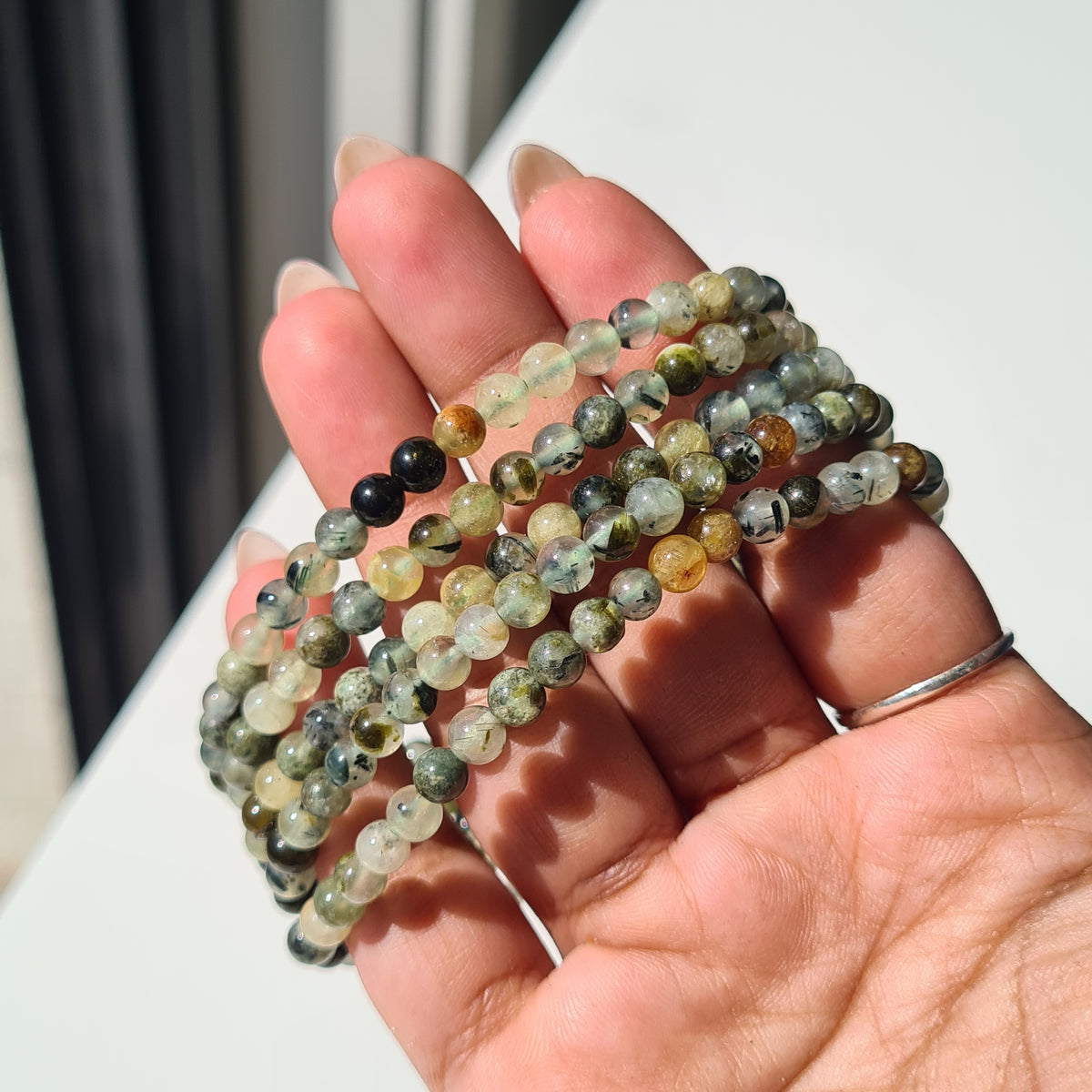 Prehnite Crystal Beaded Bracelet | 1 Piece