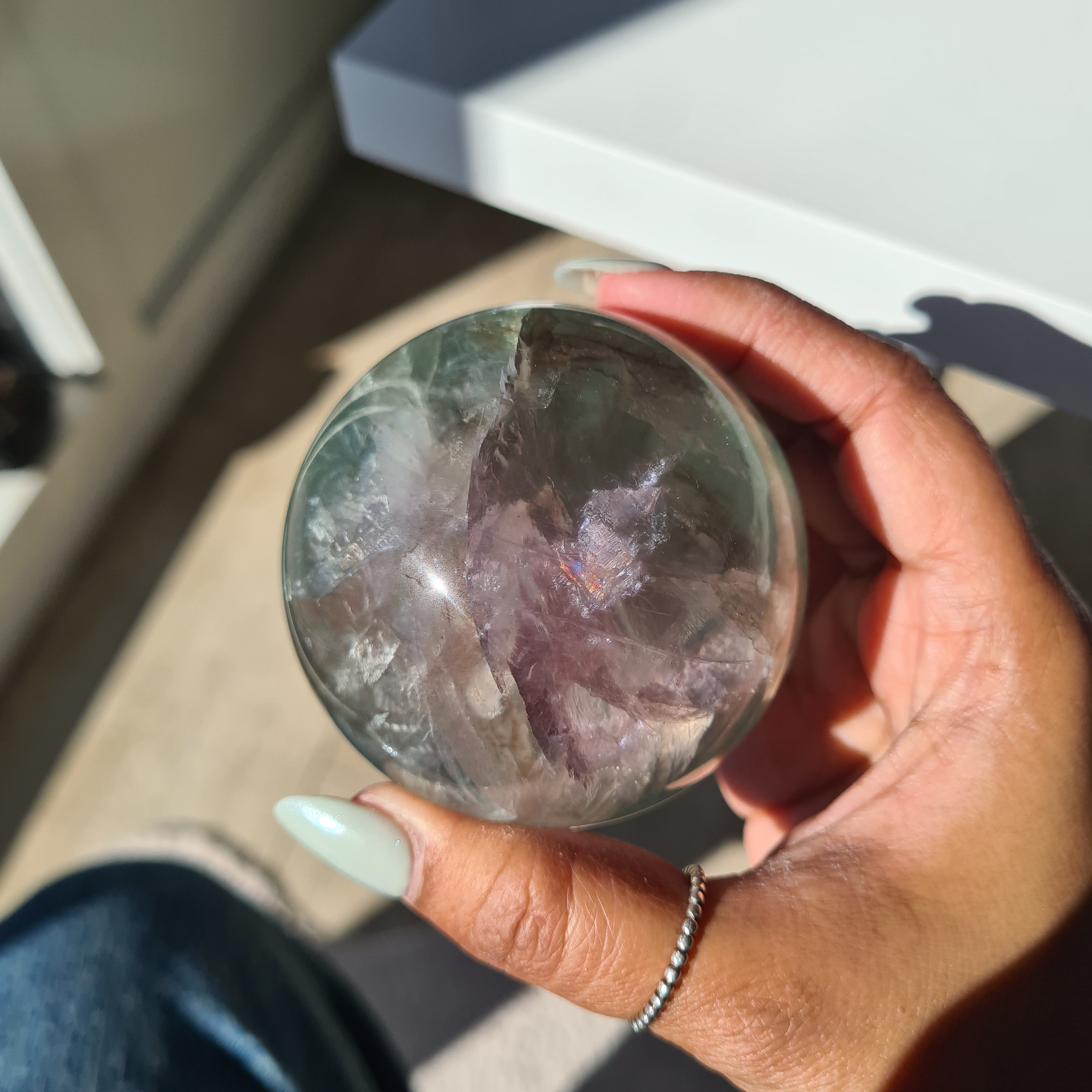 Fluorite Crystal Sphere with stand | A | 450 g