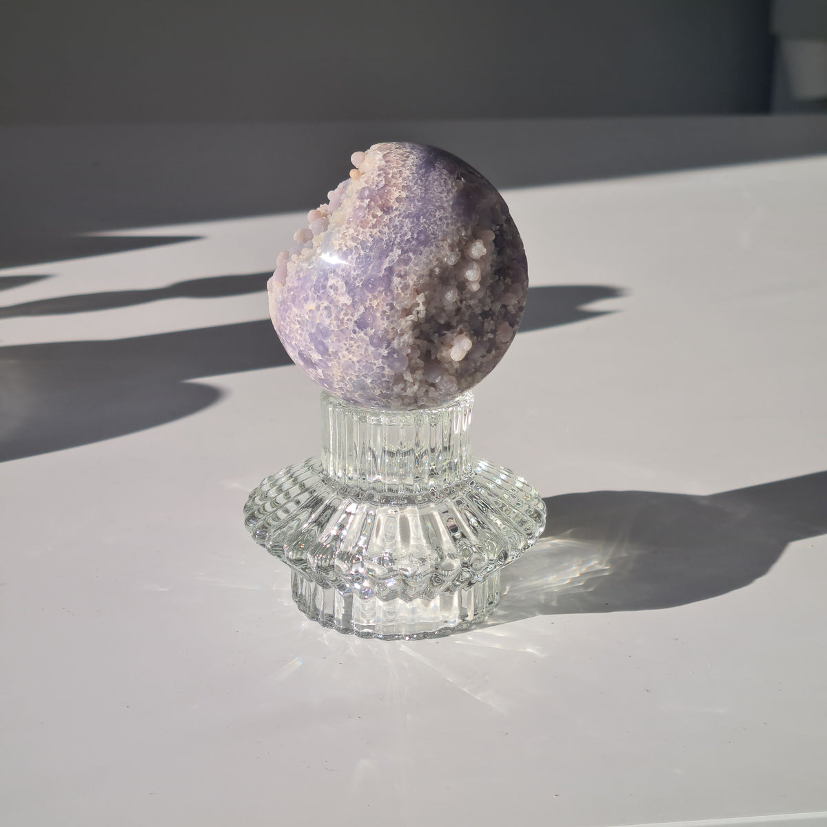Grape Agate π Sphere With Glass Stand | D