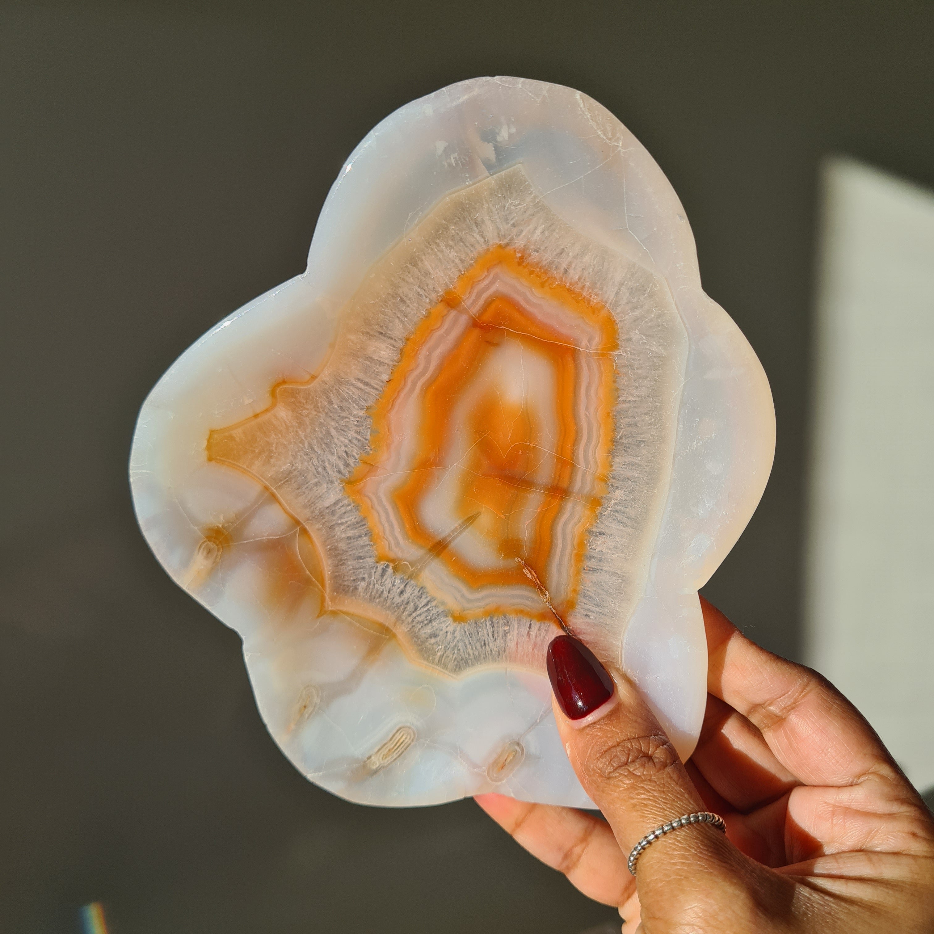 Carnelian Flower Agate Bowl | F | 15 cm