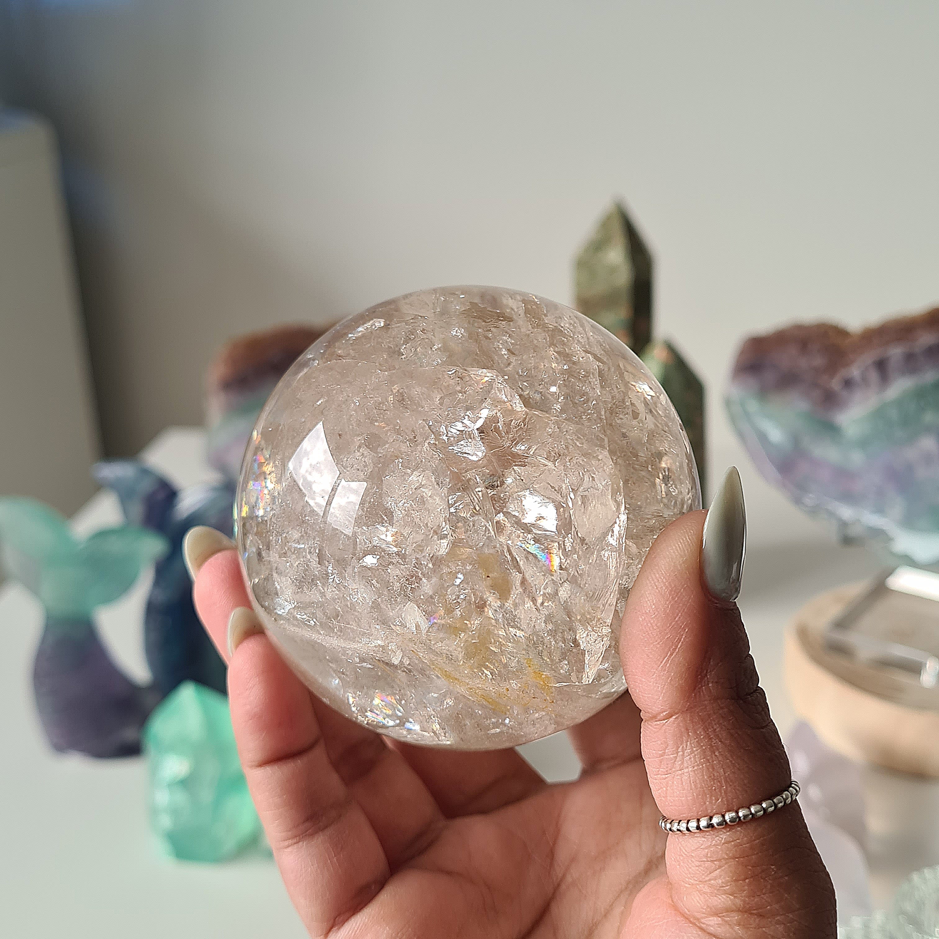 Smokey Citrine Sphere with stand | 490g | 1A