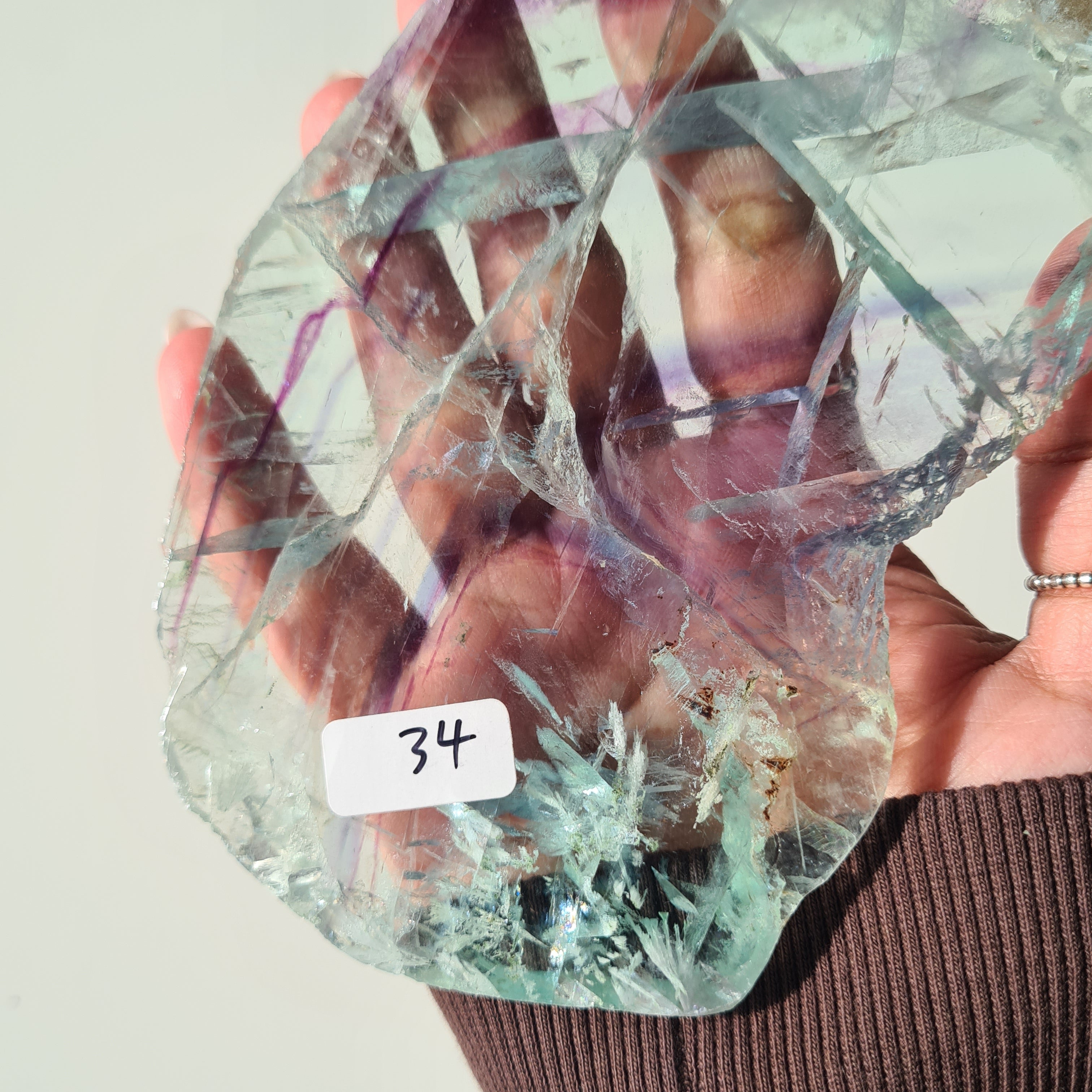 Fluorite Dream Portal On Custom Stand | 25 cm tall with stand