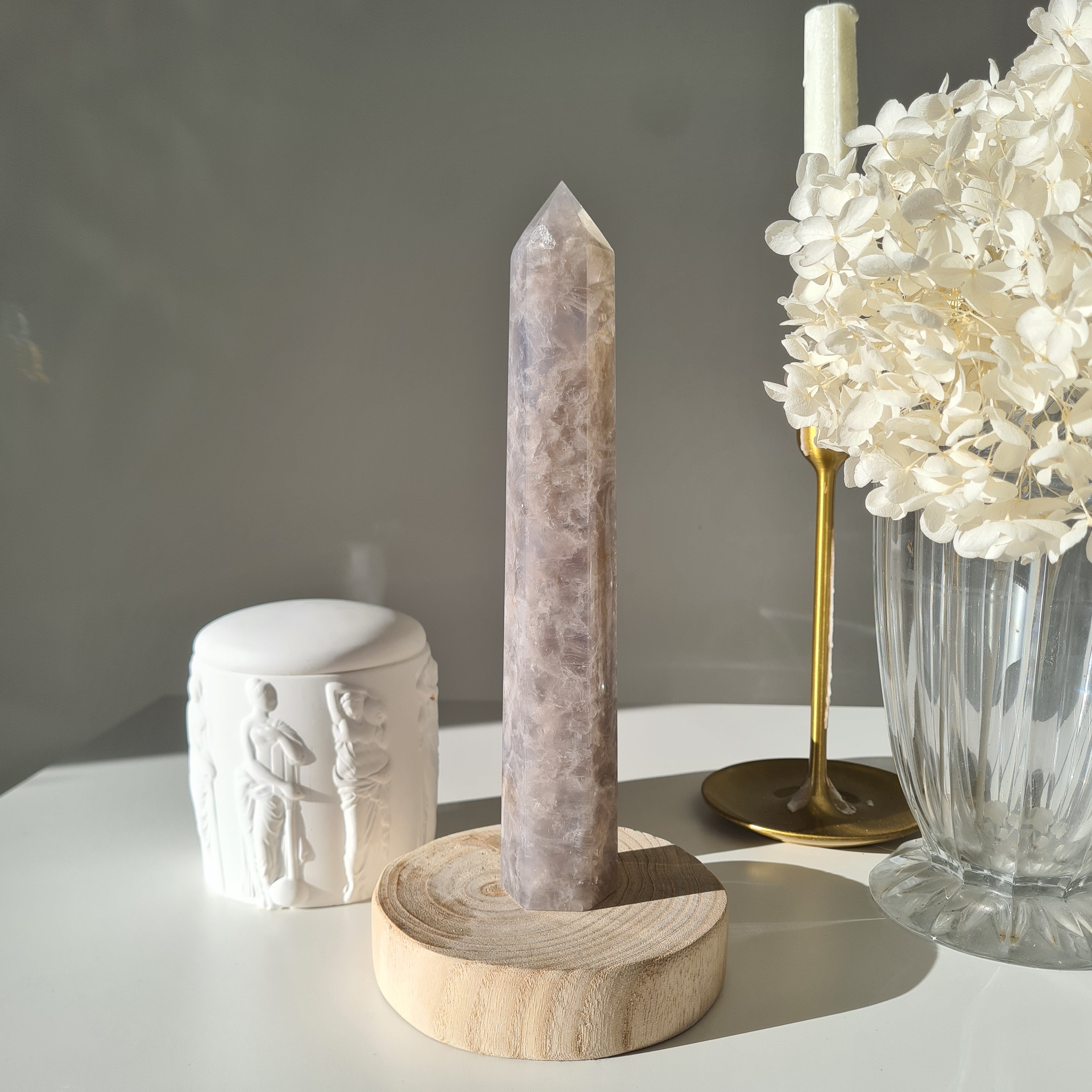 Blue Rose Quartz Tower | A |528 g