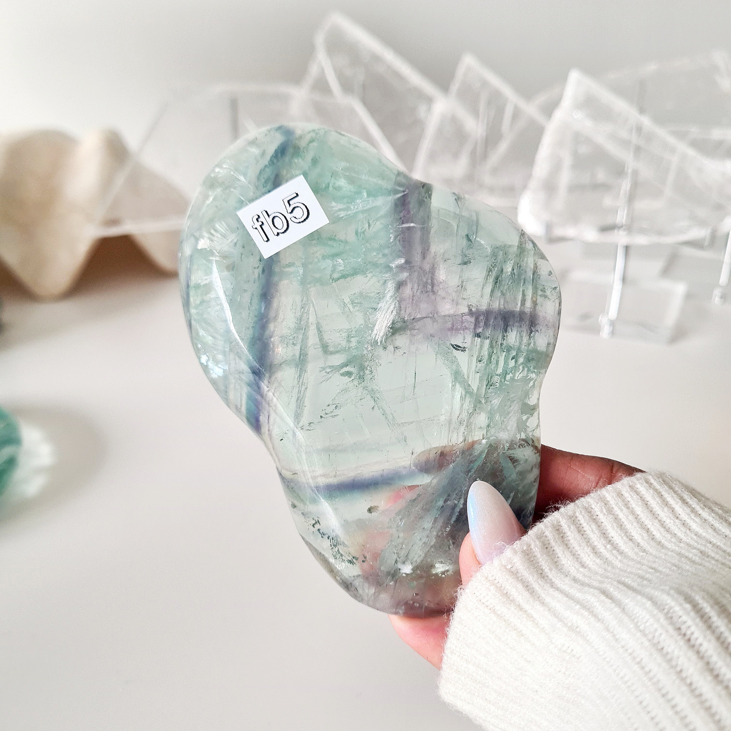 Feather Fluorite Crystal Bowl | fb5 | 203 g
