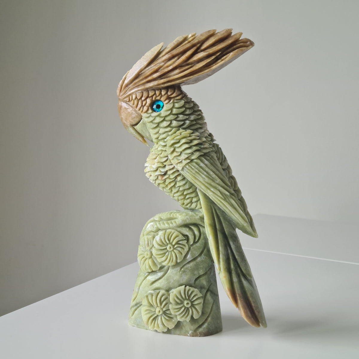 Jade Crystal Bird | Piece C | Handcarved | 24 cm tall