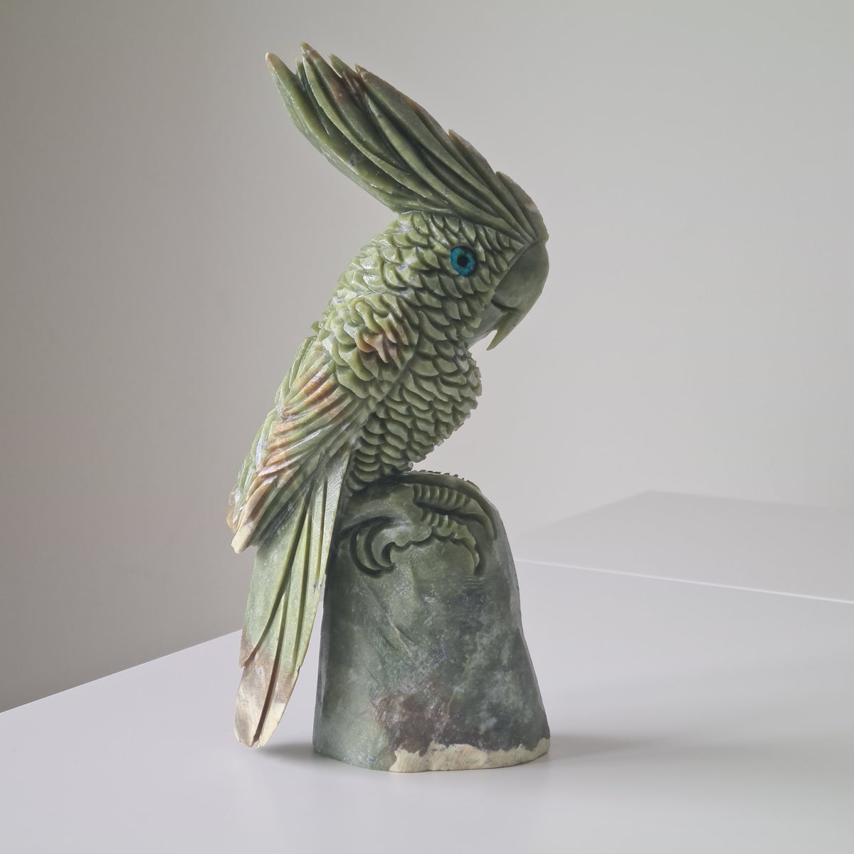 Jade Crystal Bird | Piece A | Handcarved | 24 cm tall