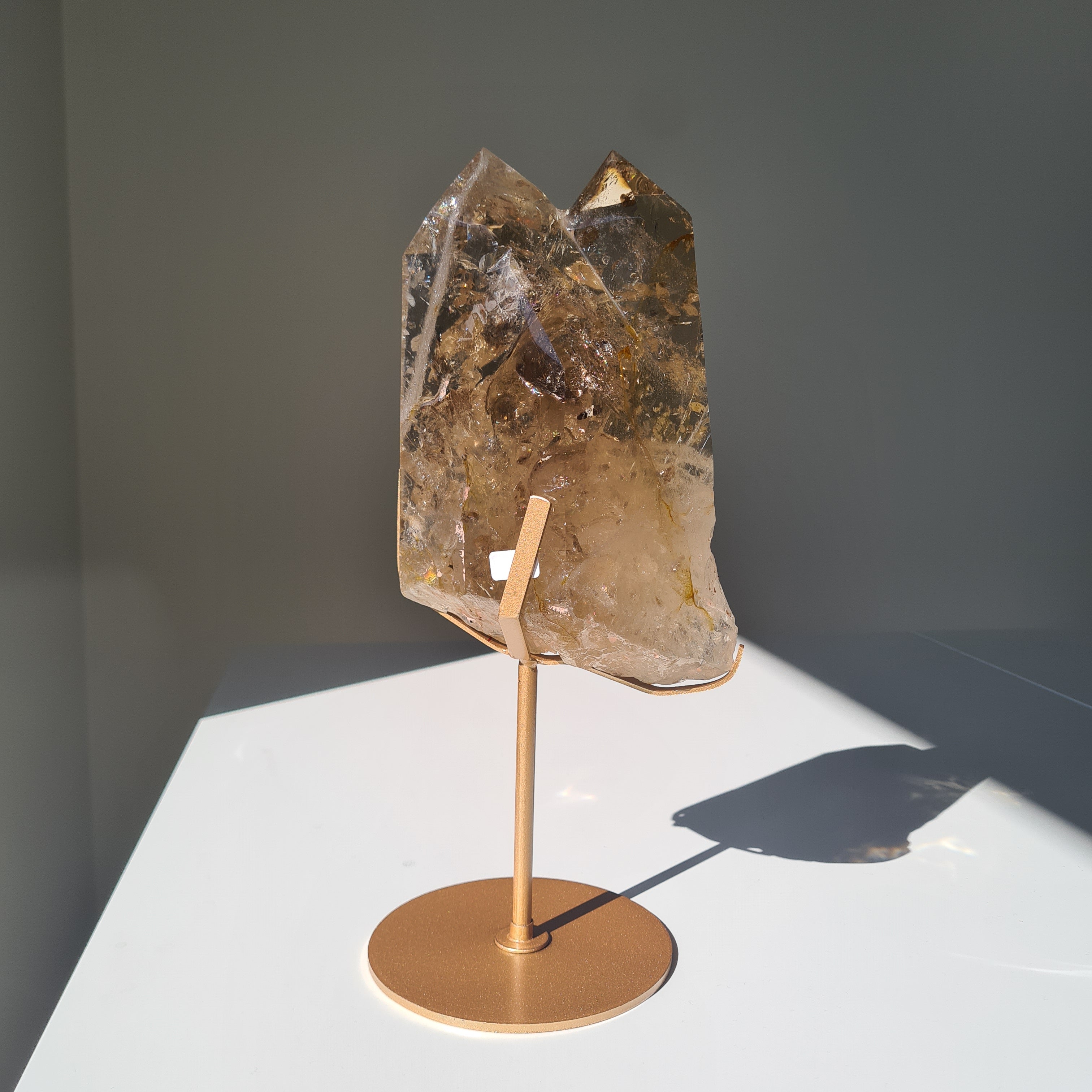 Smokey Citrine Cathedral With Stand| 1.9 kg | Appx 30 cm tall with stand