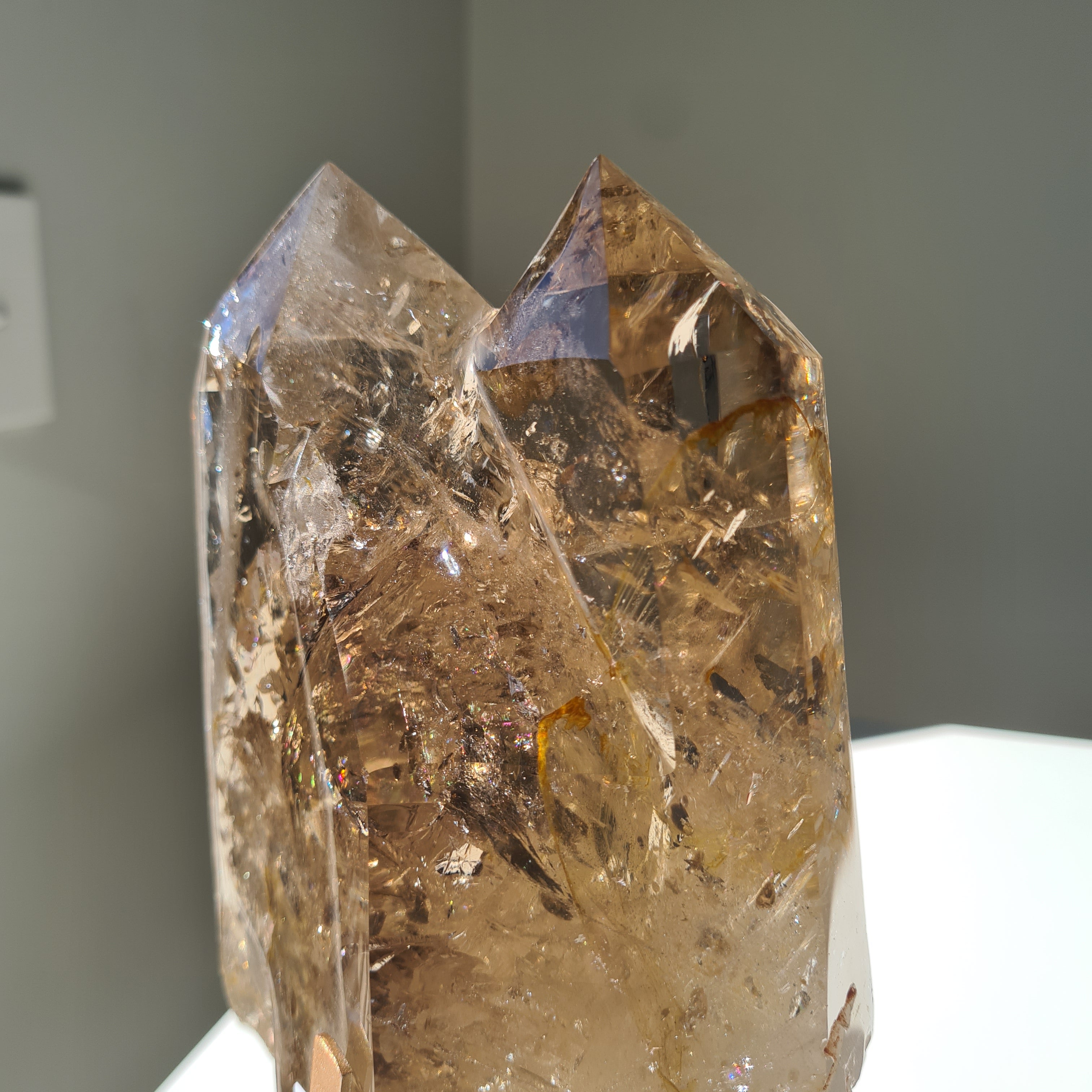 Smokey Citrine Cathedral With Stand| 1.9 kg | Appx 30 cm tall with stand