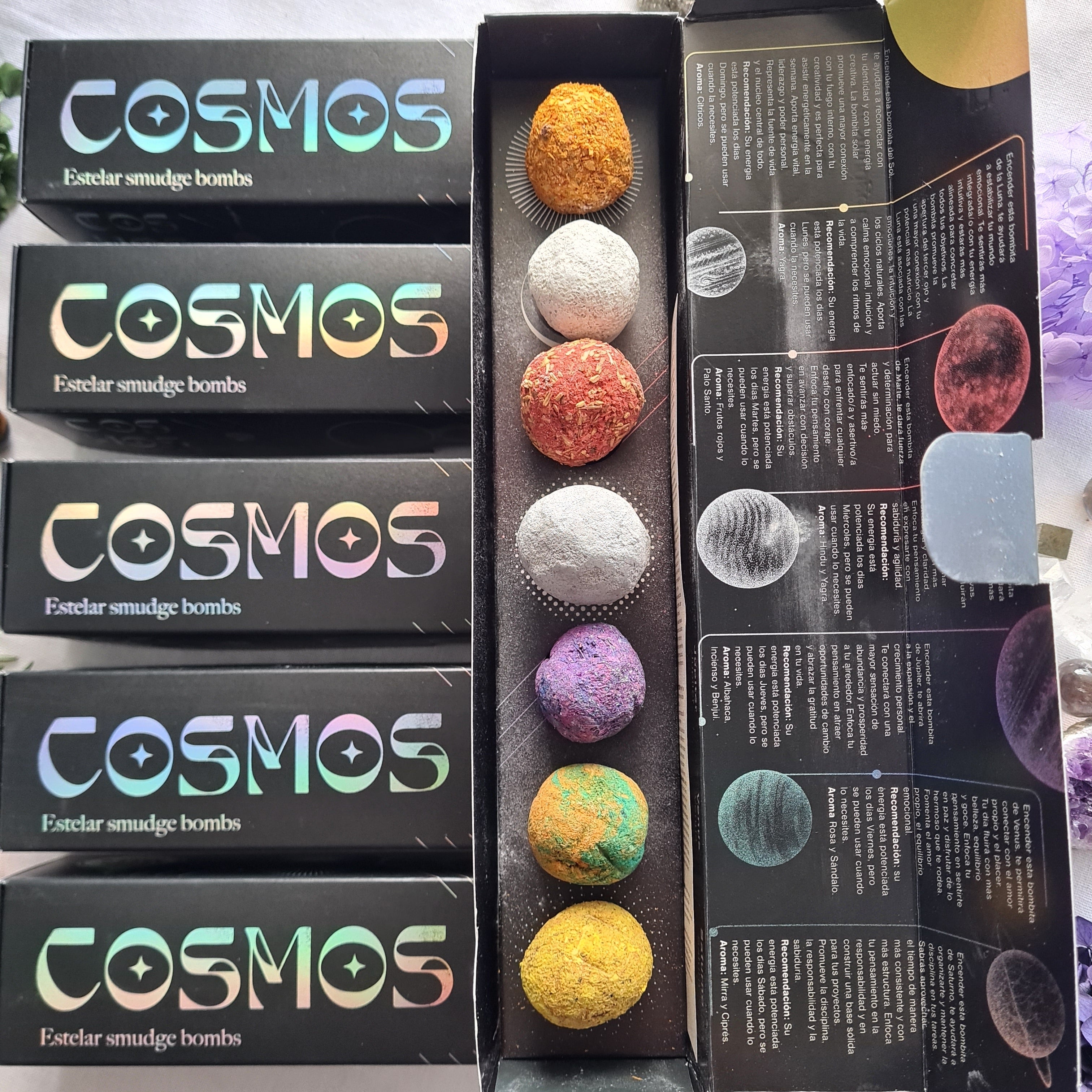 Cosmos Smudge Bombs โ Planetary Incense Set (Box of 7)