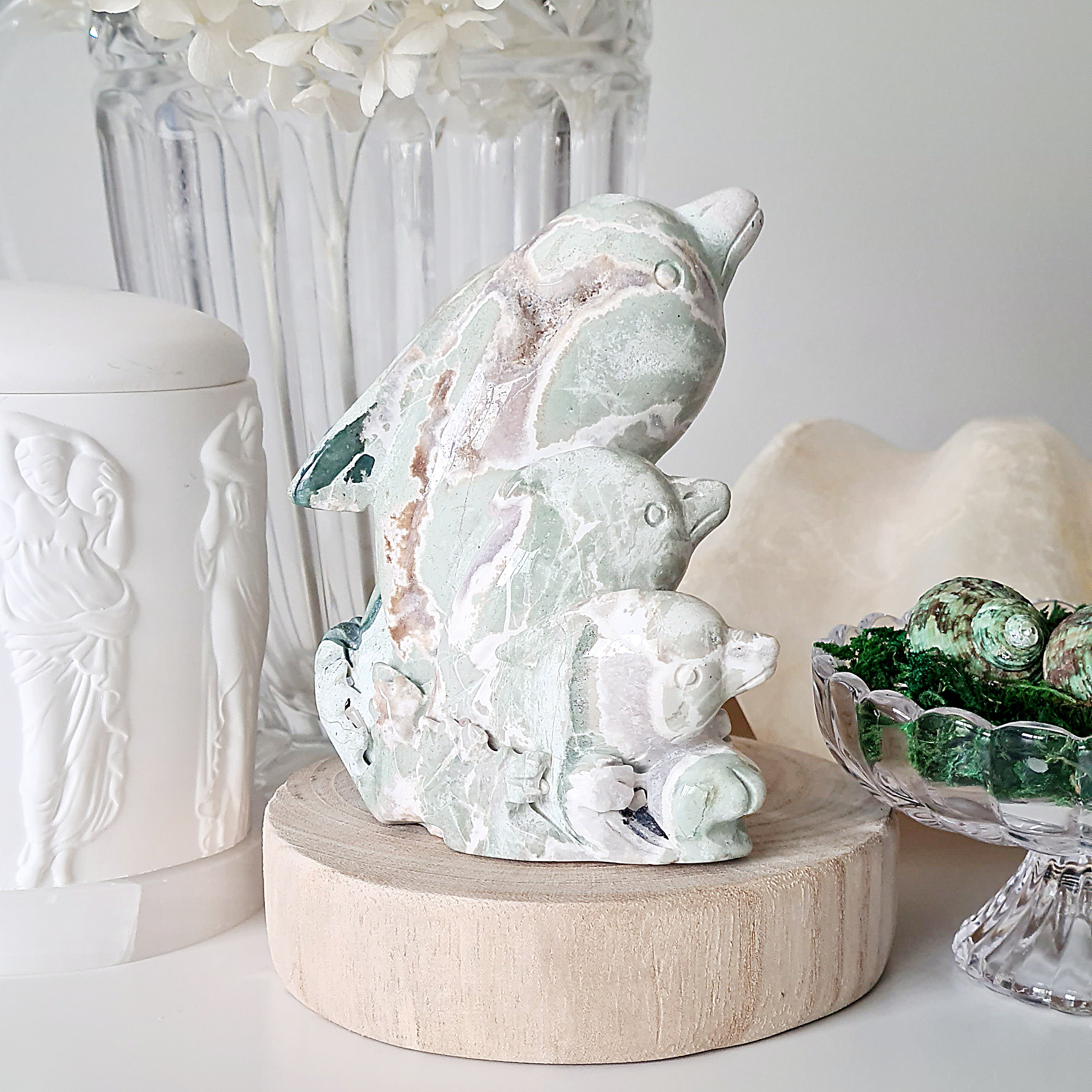 Unicorn jasper | Sea life carving