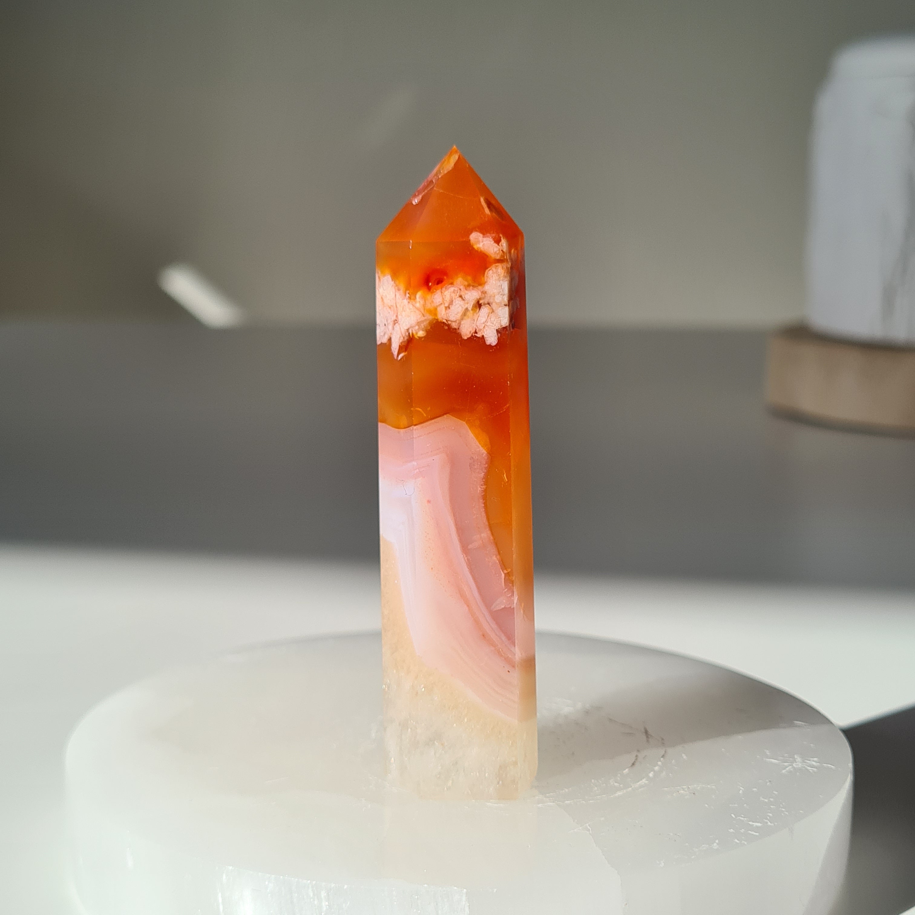 Flower Agate Point | B | 7.5 cm tall