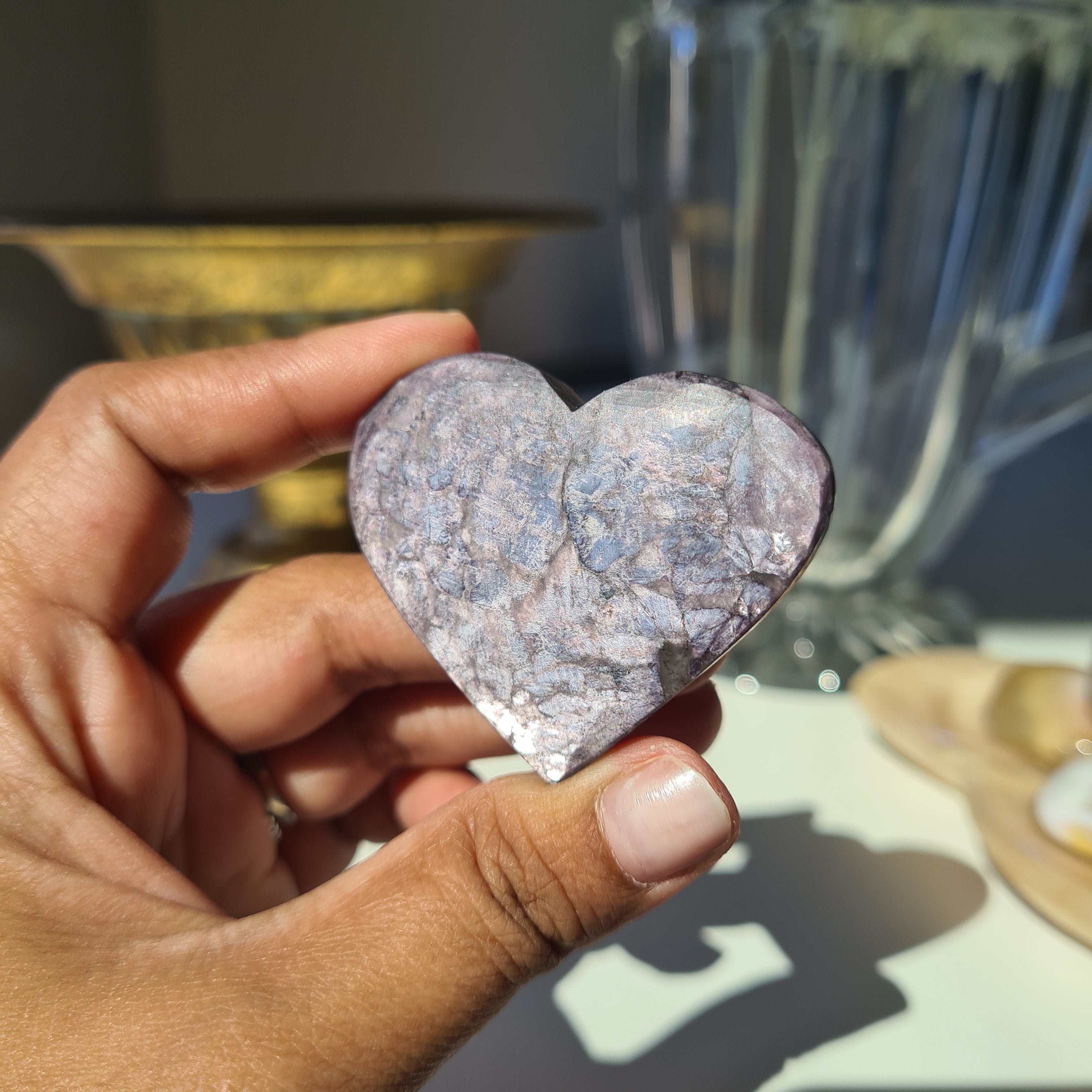 Lepidolite Heart