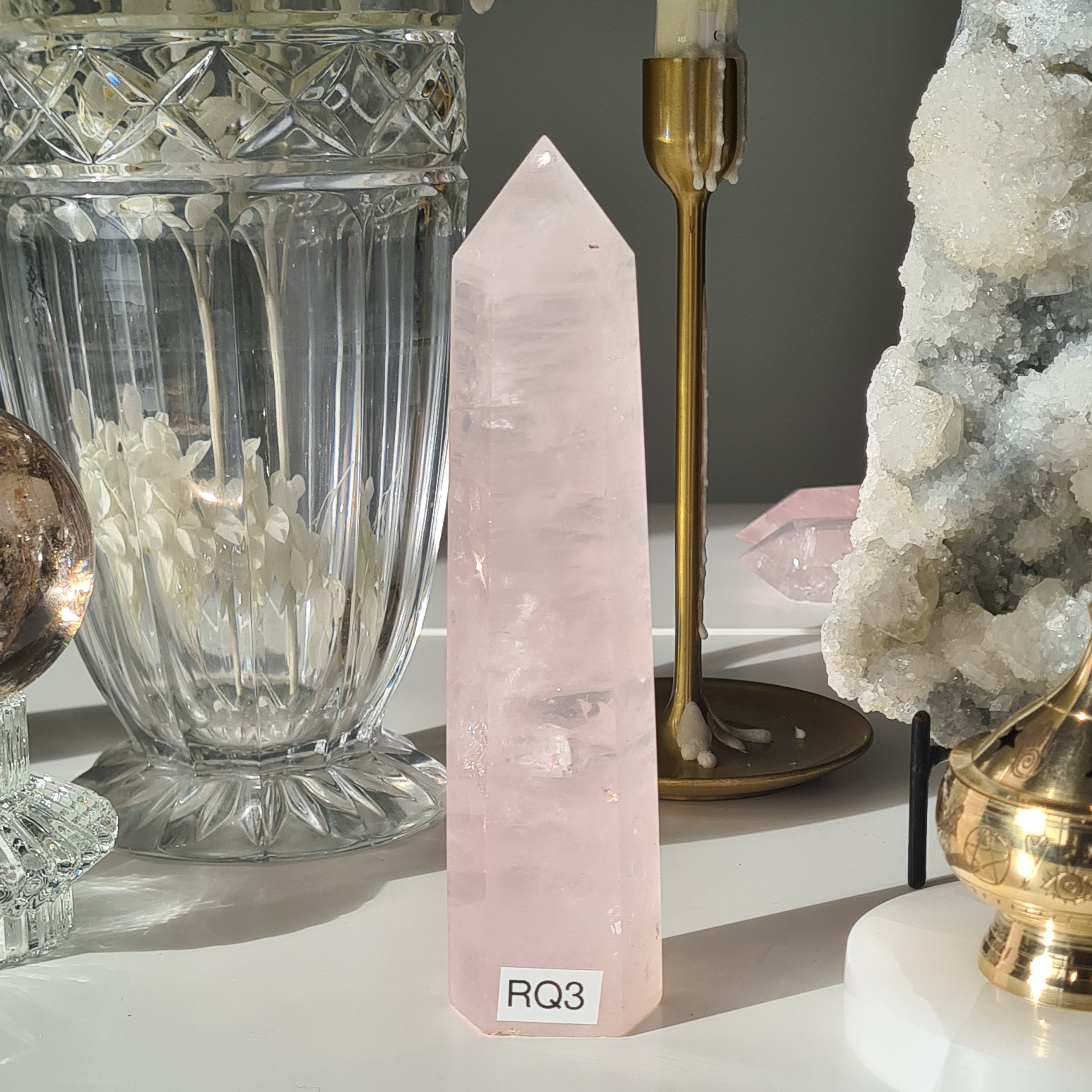 Rose Quartz Tower | Venus | 18 cm | Natural