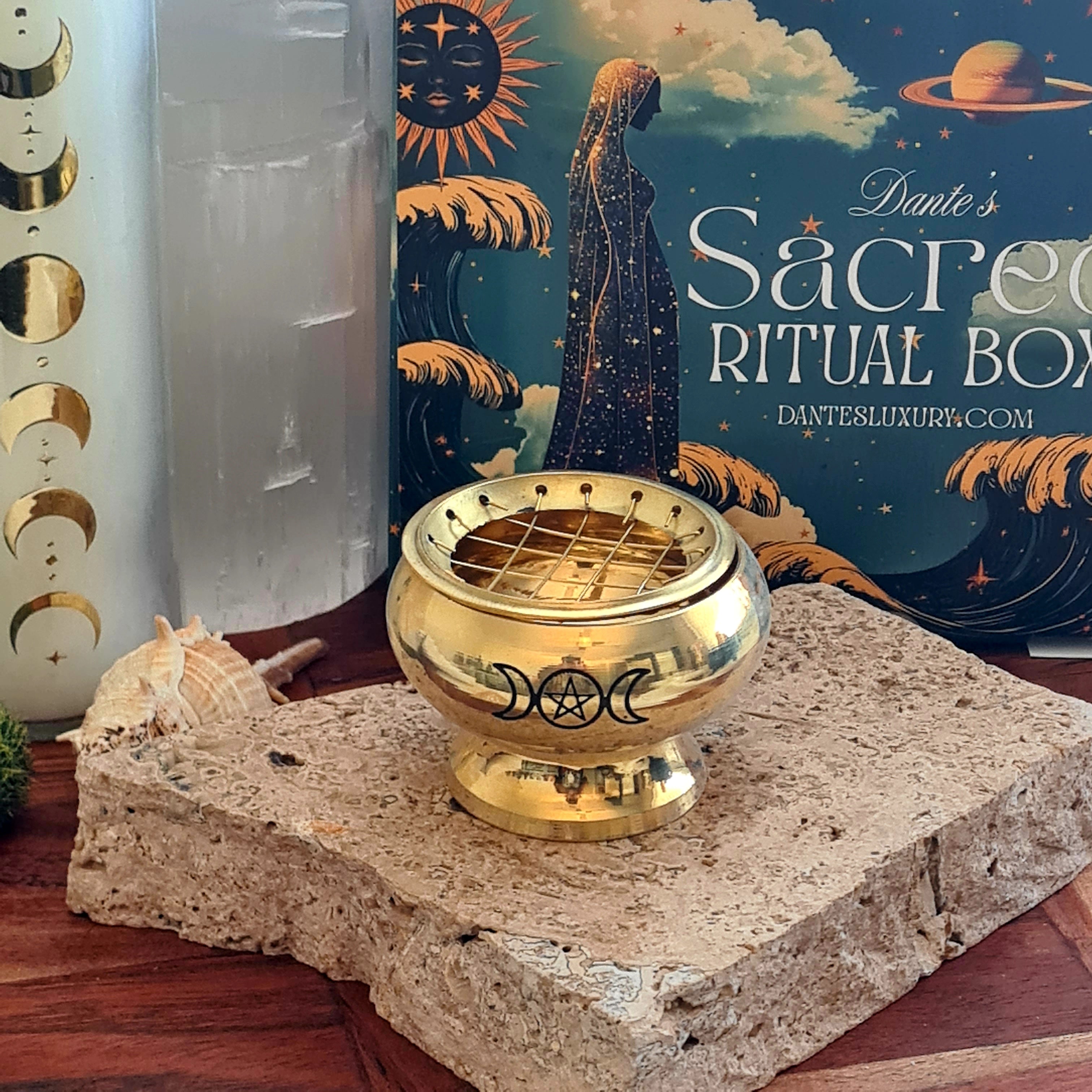 Brass Triple Moon Burner