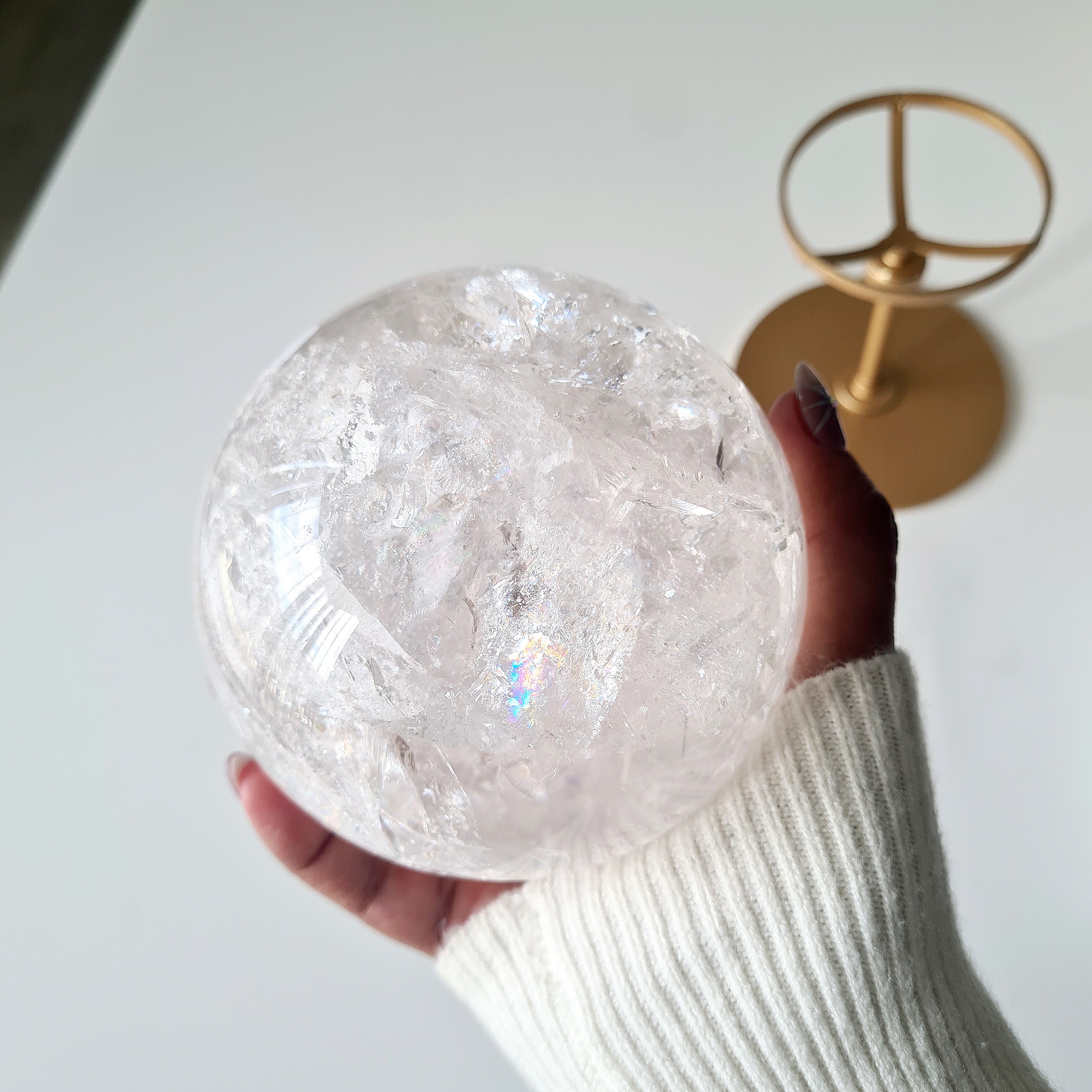 Quartz Sphere With Custom Stand | 1.3 kg | 9.4 cm