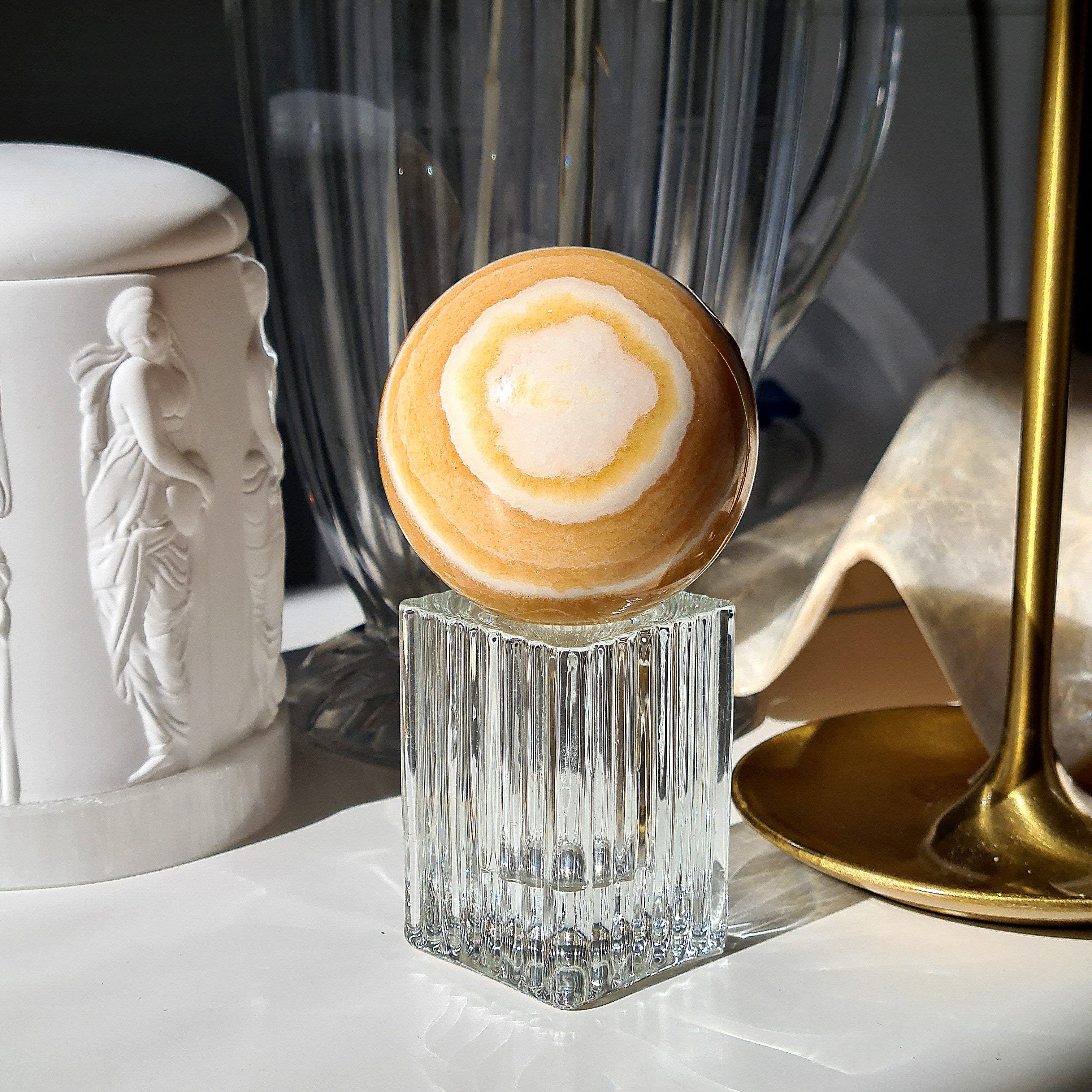 Orange Calcite Sphere π | 306 g