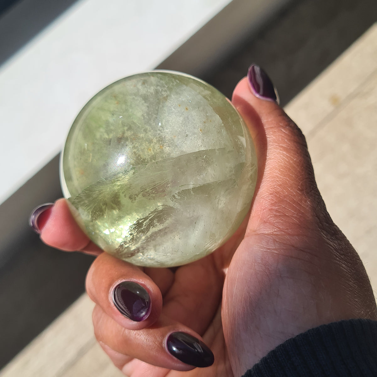 Fairy Dream Frozen Lake Fluorite Crystal Sphere With Stand | B