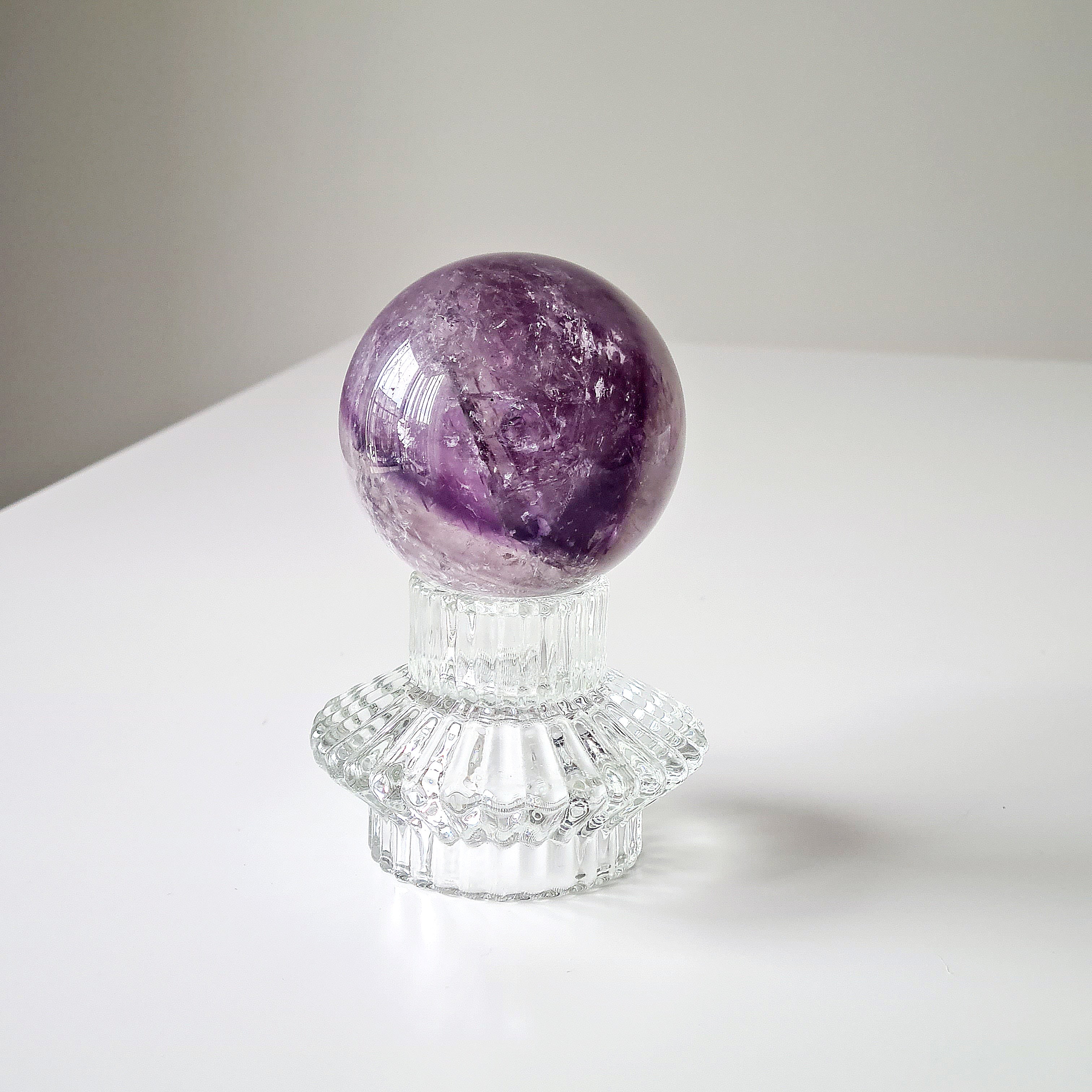Amethyst Phantom Sphere with stand