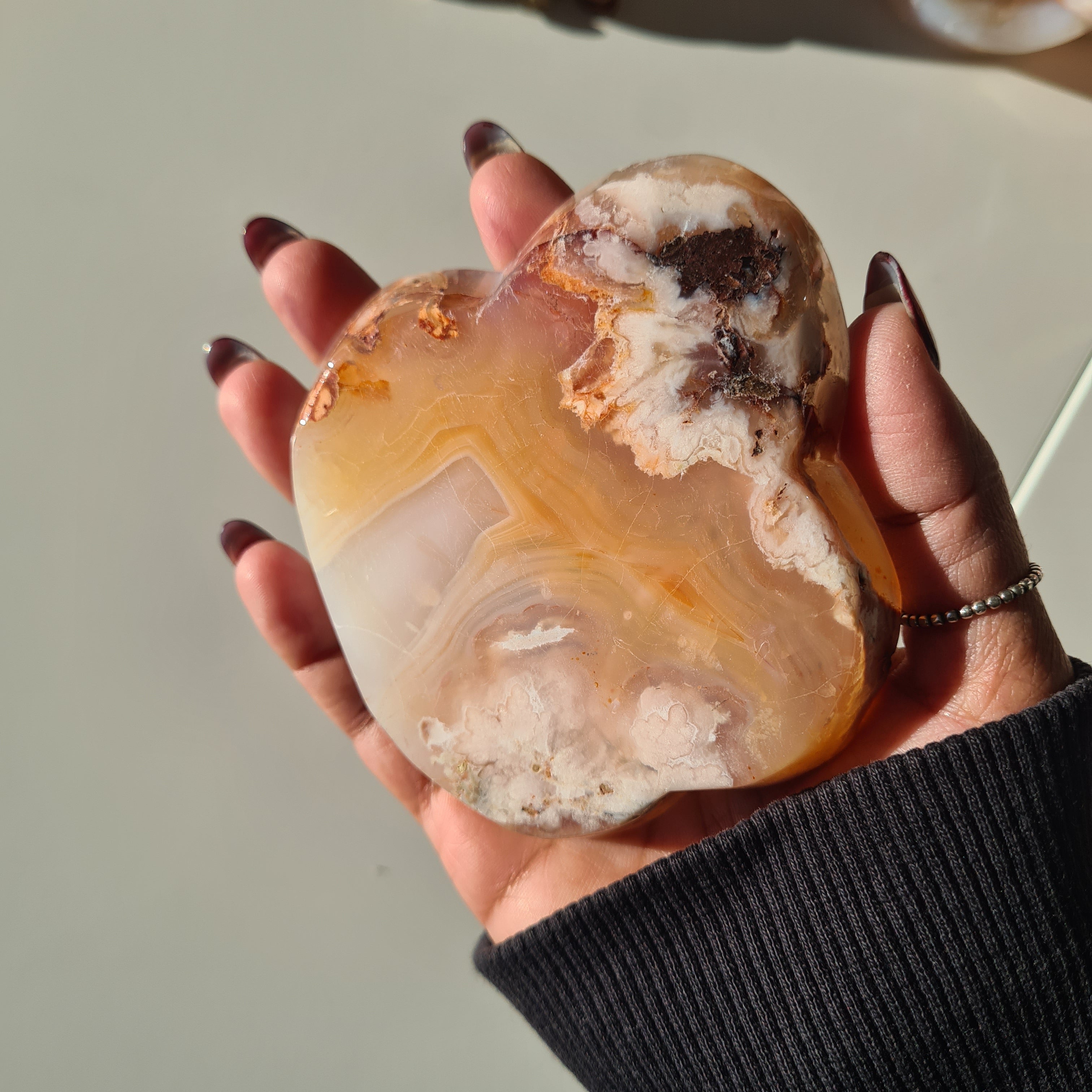 Carnelian Flower Agate Bowl | B | 9.5 cm