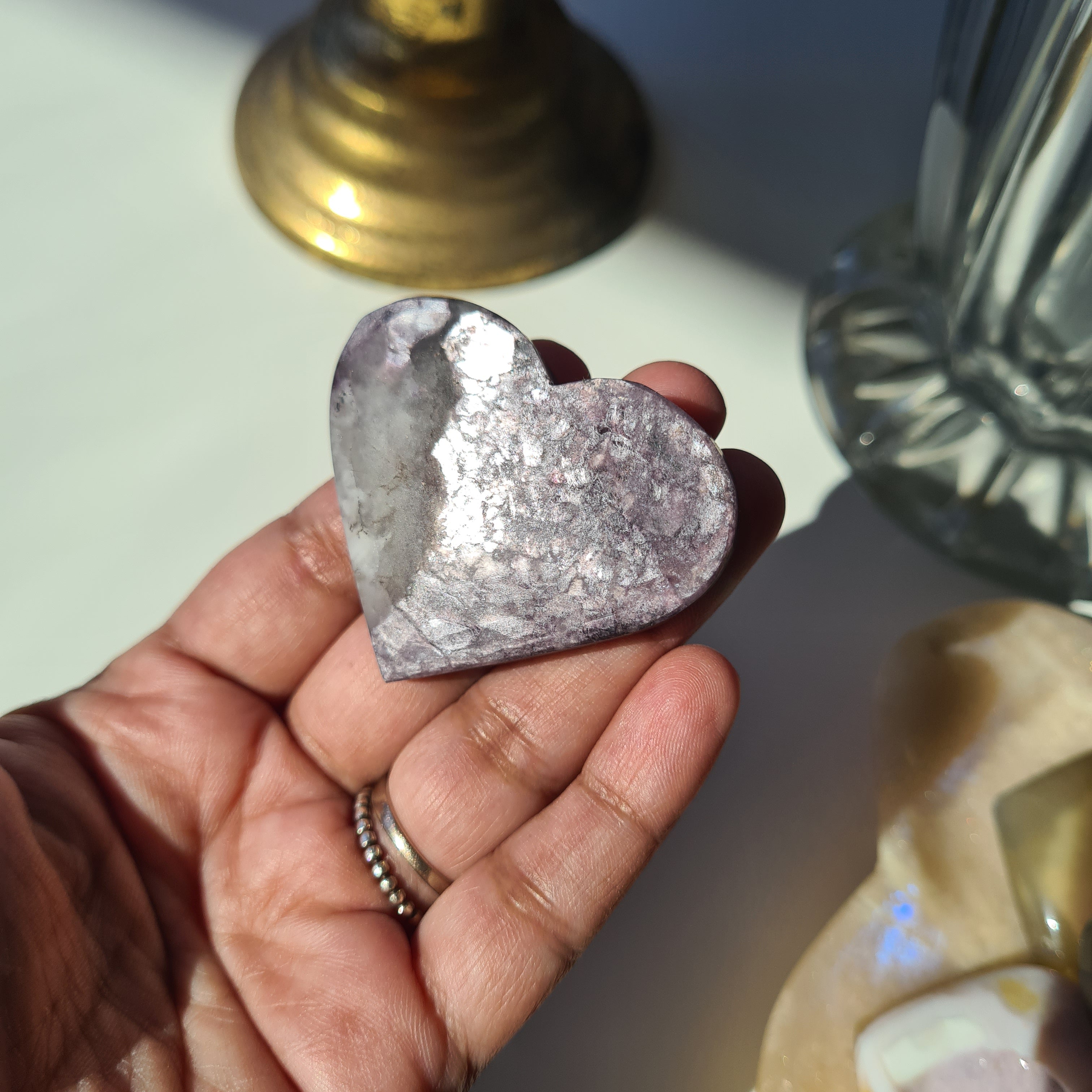 Lepidolite Heart