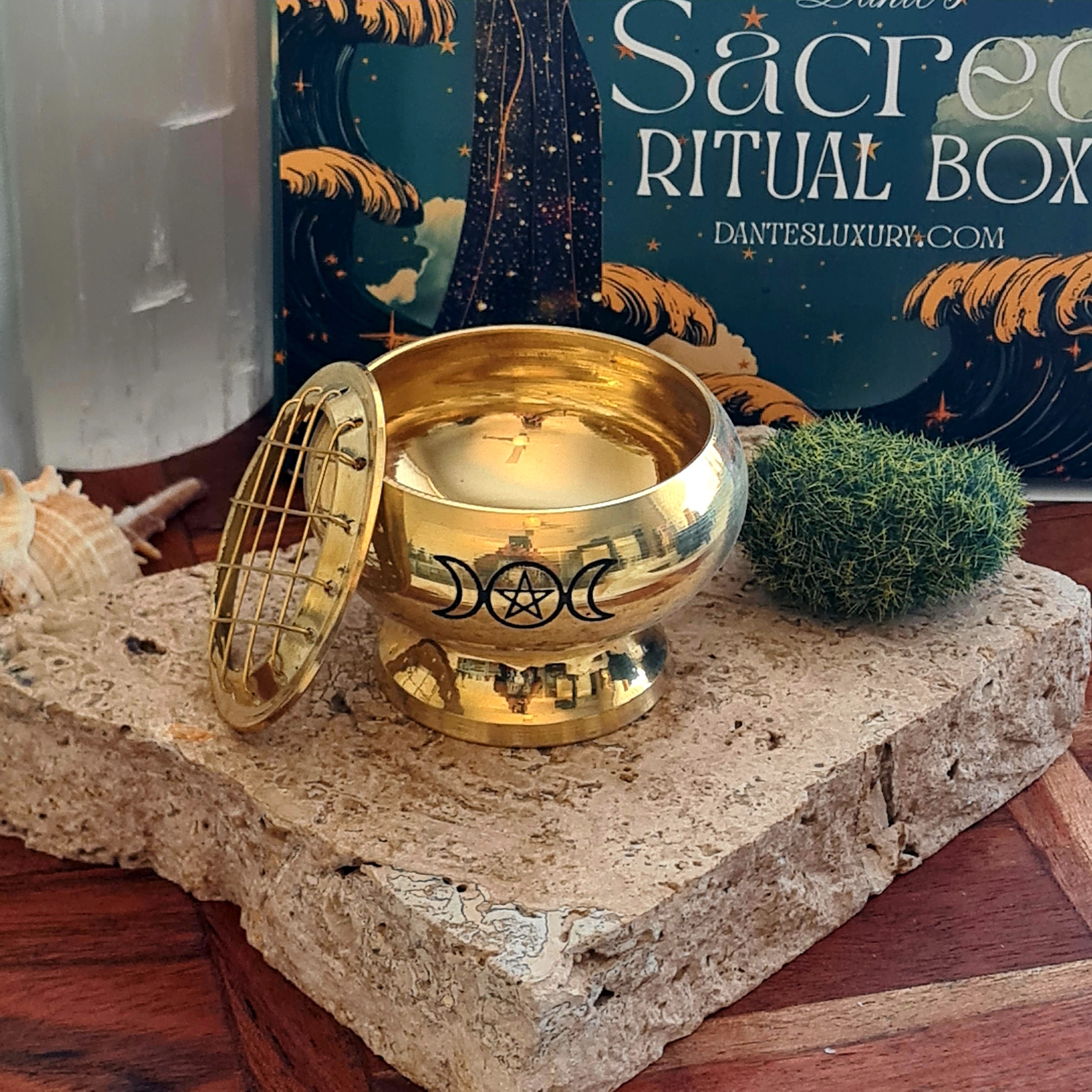 Brass Triple Moon Burner