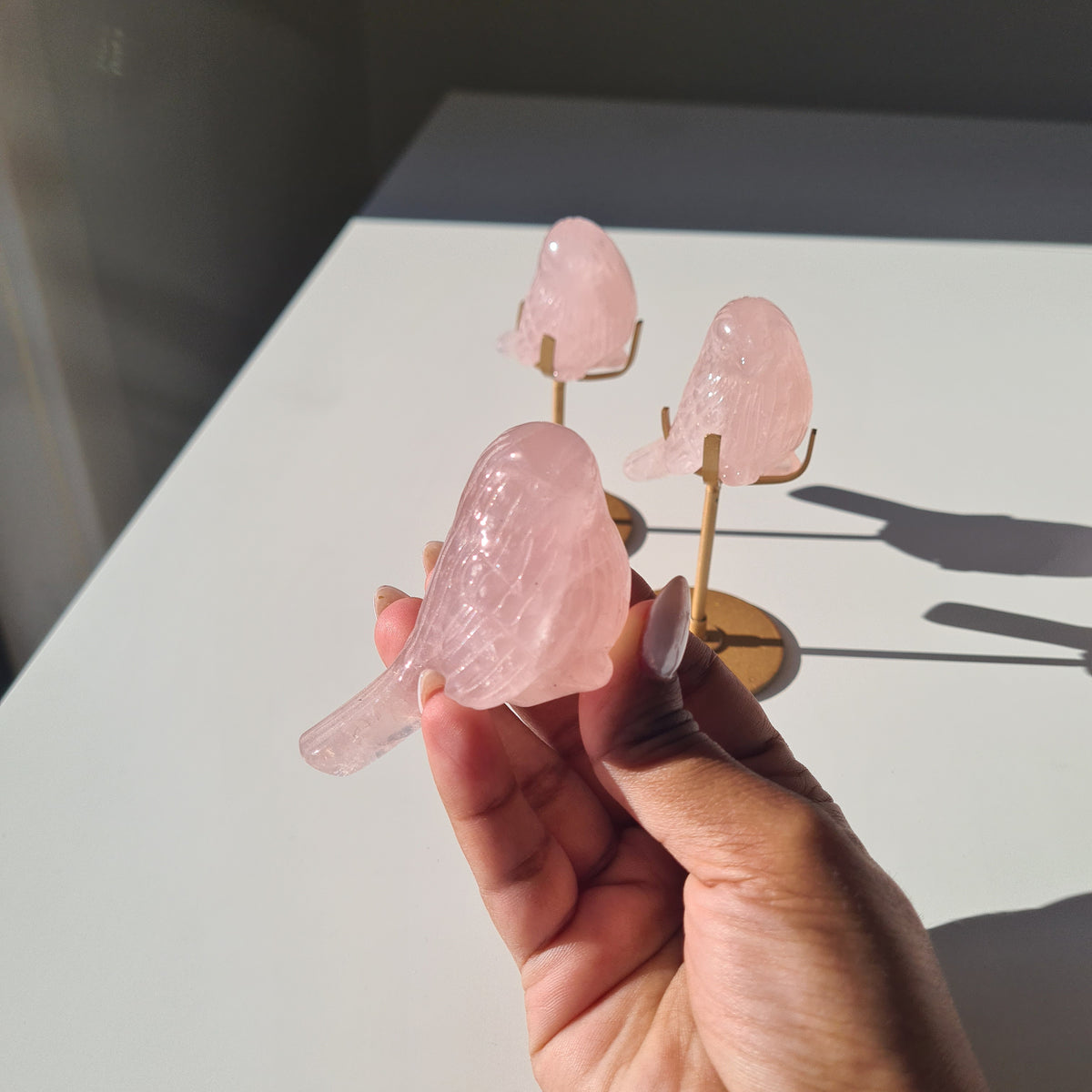 Rose Quartz Crystal Bird π¦ | 1 Piece
