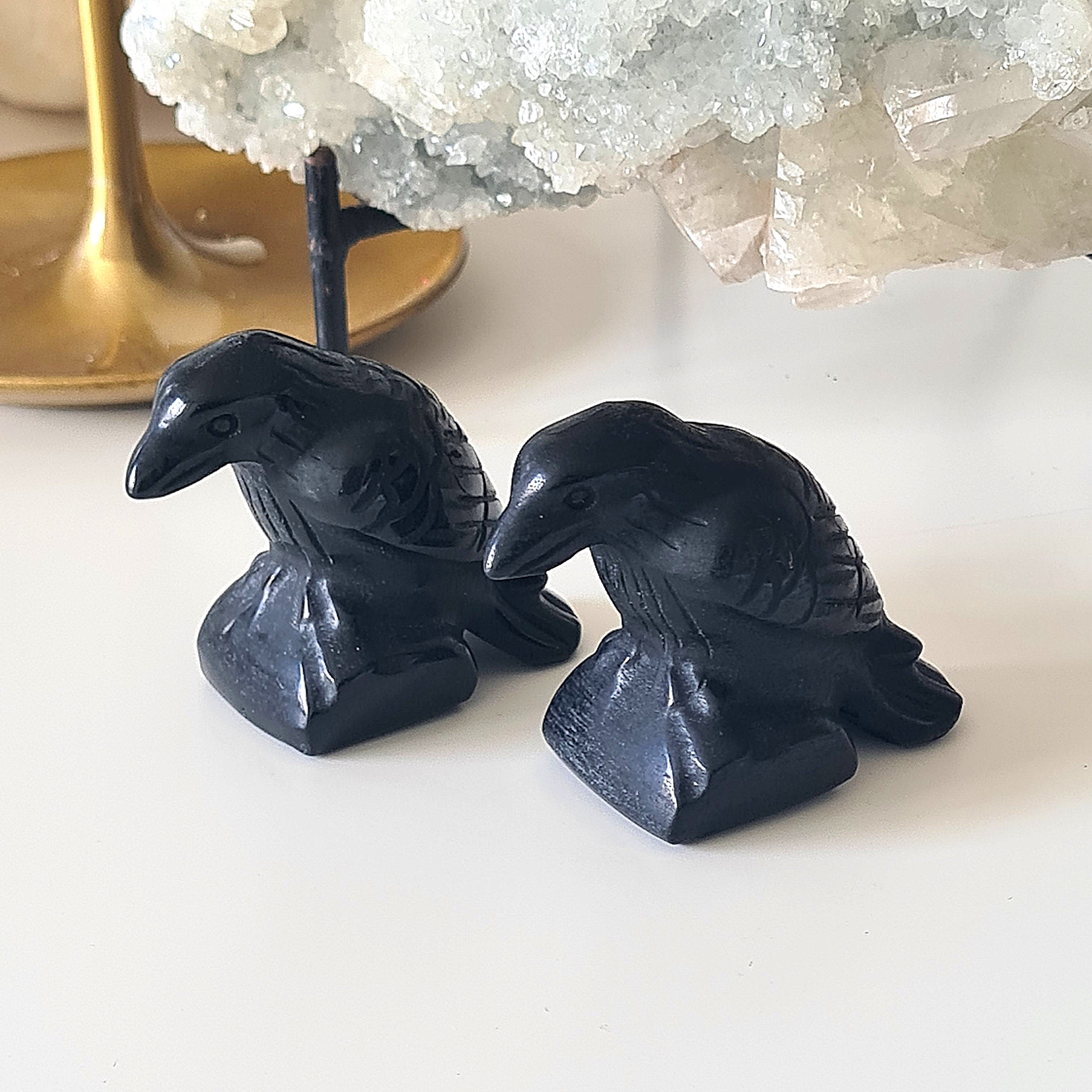 Obsidian Raven Carving | Guardian of Protection & Insight | 70 g | 1 Piece