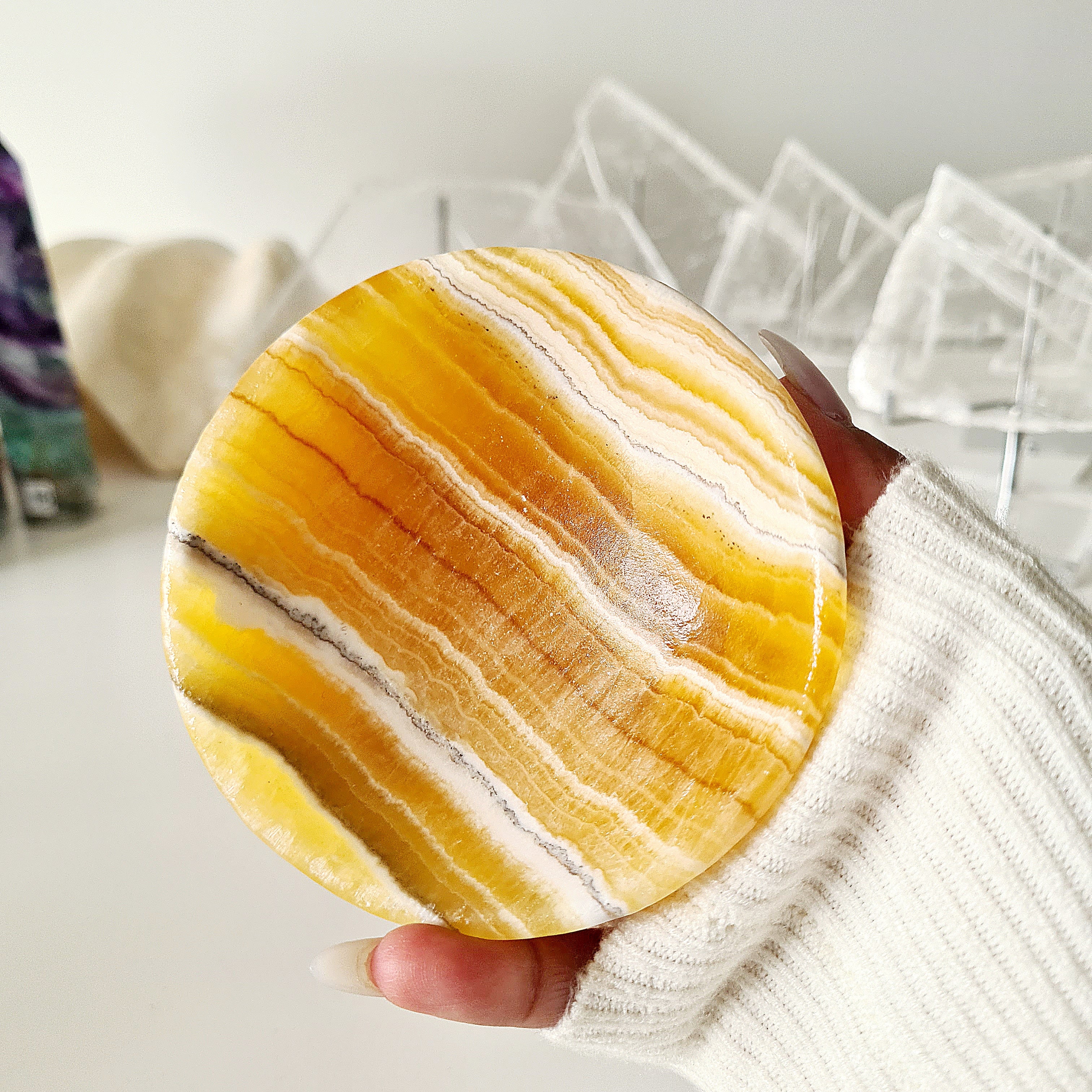 Orange Calcite Crystal Bowl | 285 g