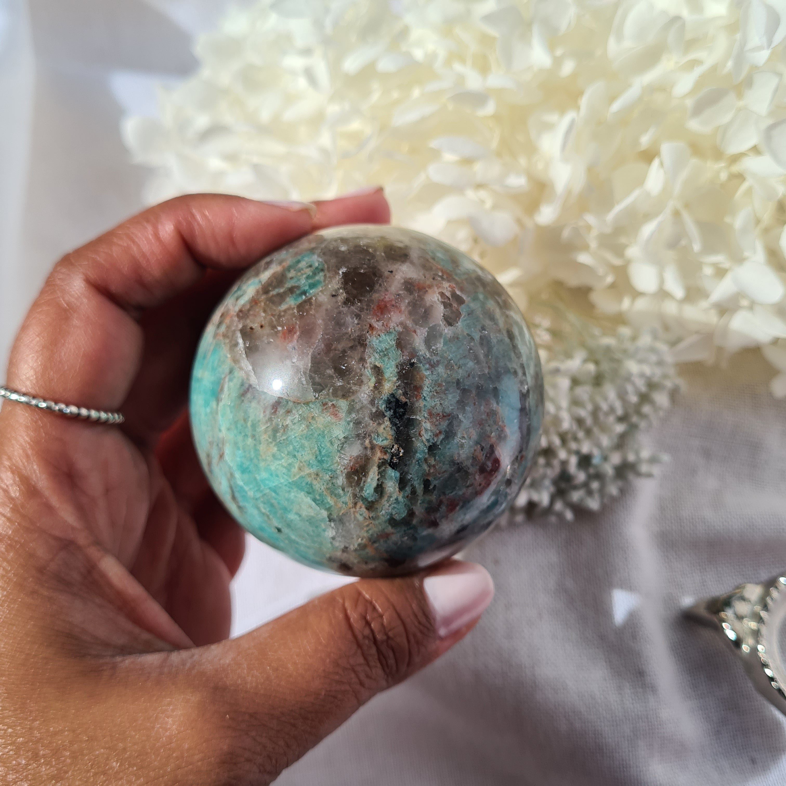 Amazonite Sphere with Stand