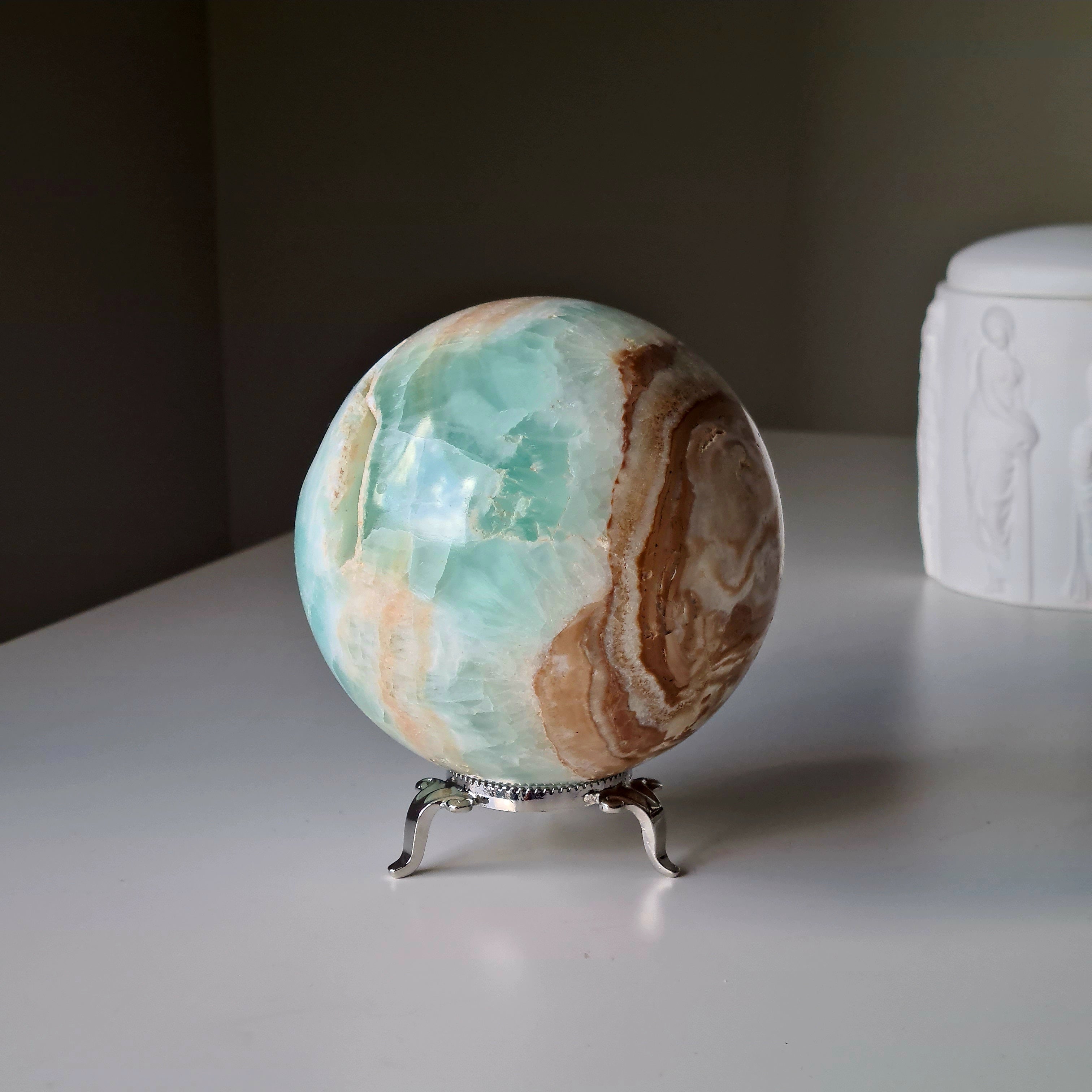 Carribean Calcite Sphere With Metal Stand | 9.6 cm | 1.4 kg