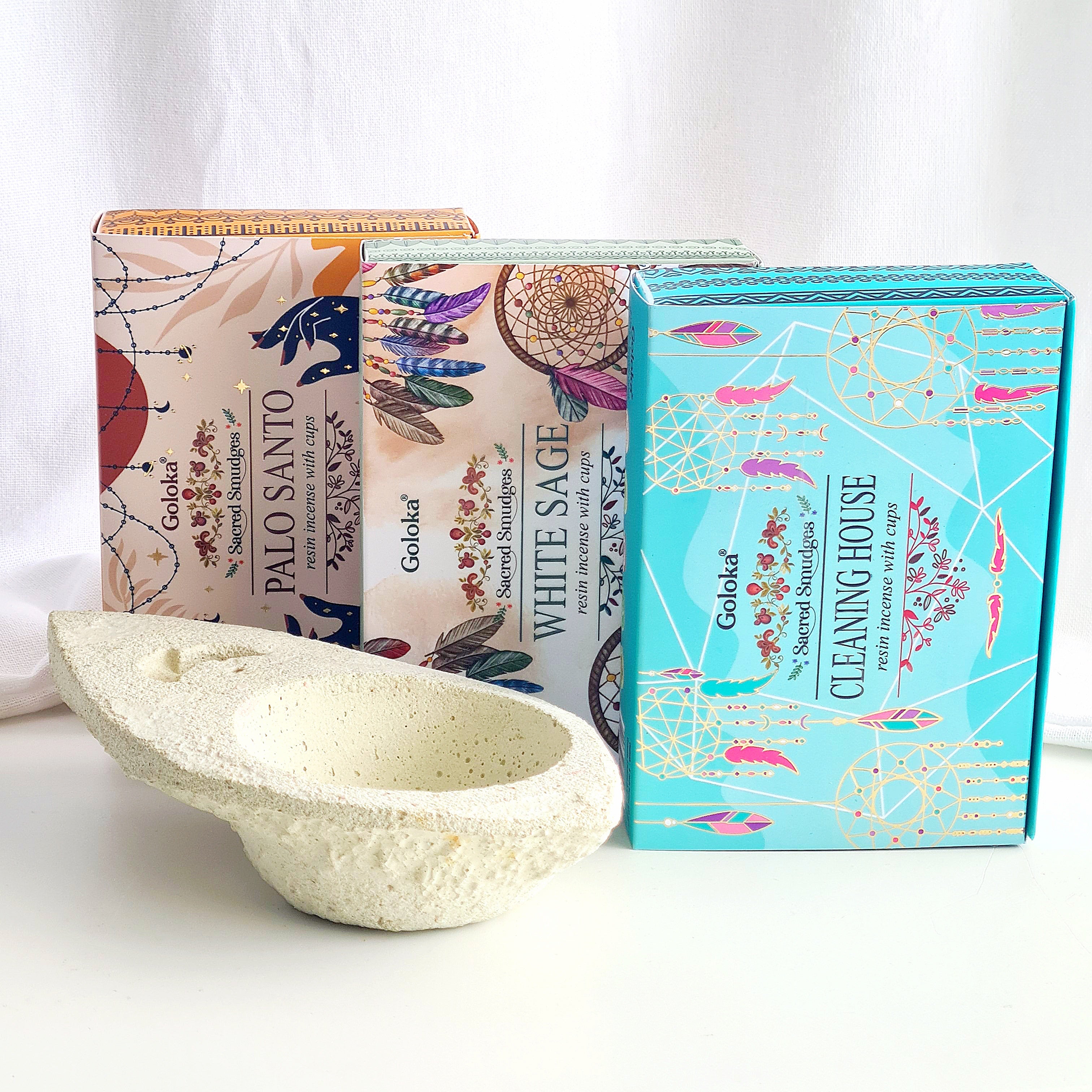 Spiritual Cleanse Set with Smudge Cups & Burner