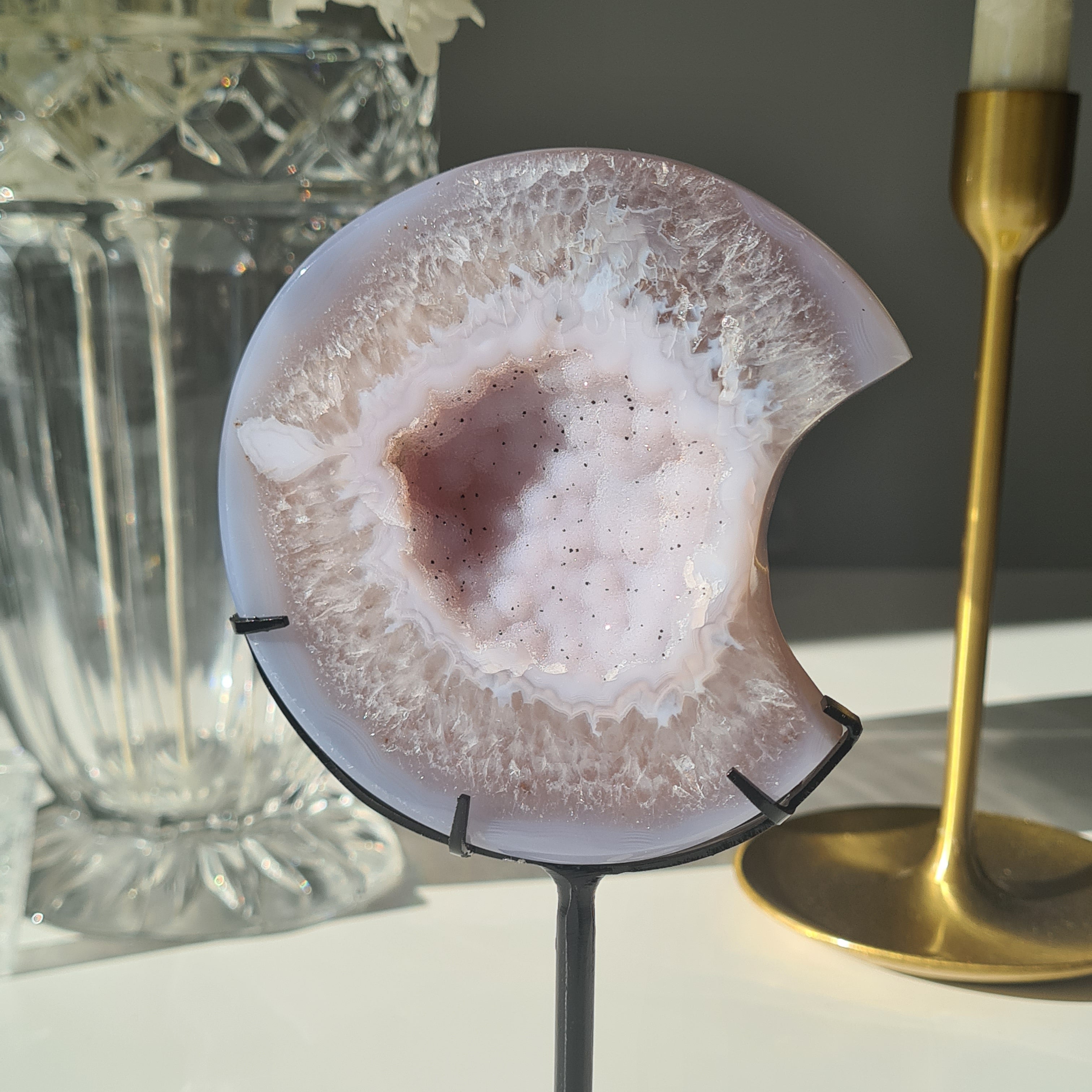 Agate Moon On Stand π