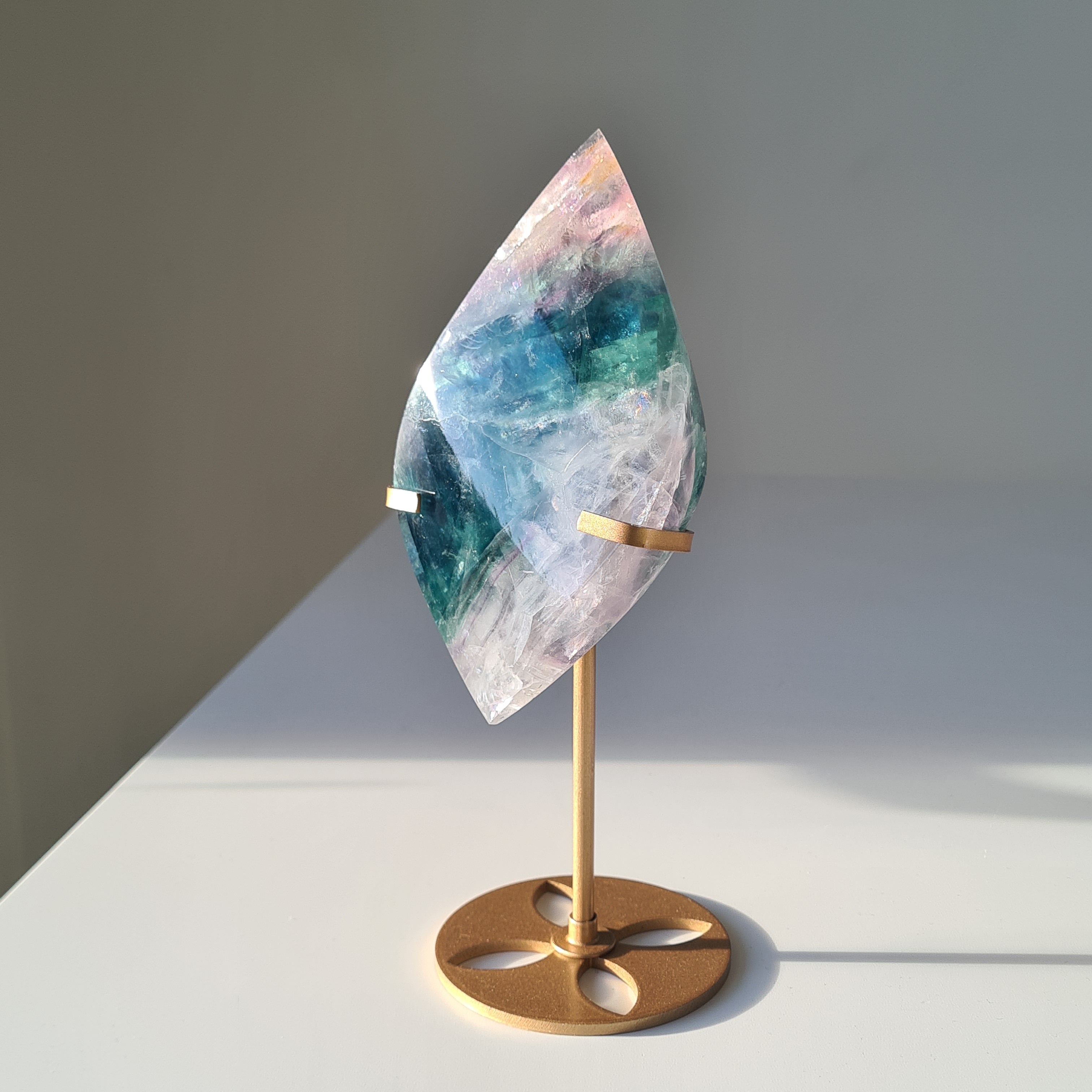Dreamy Fluorite on Stand | Natural imperfections visible | 21.5 Cm tall with stand