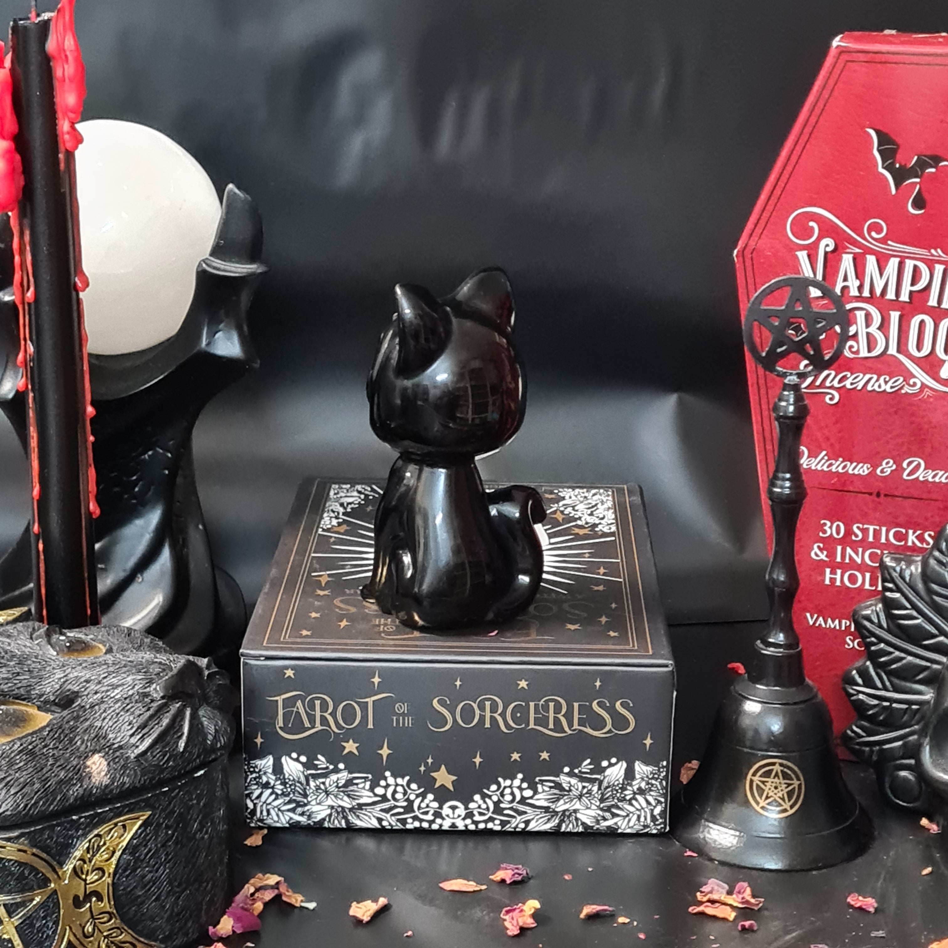 Luna Cat | Black Obsidian | 9 Cm tall