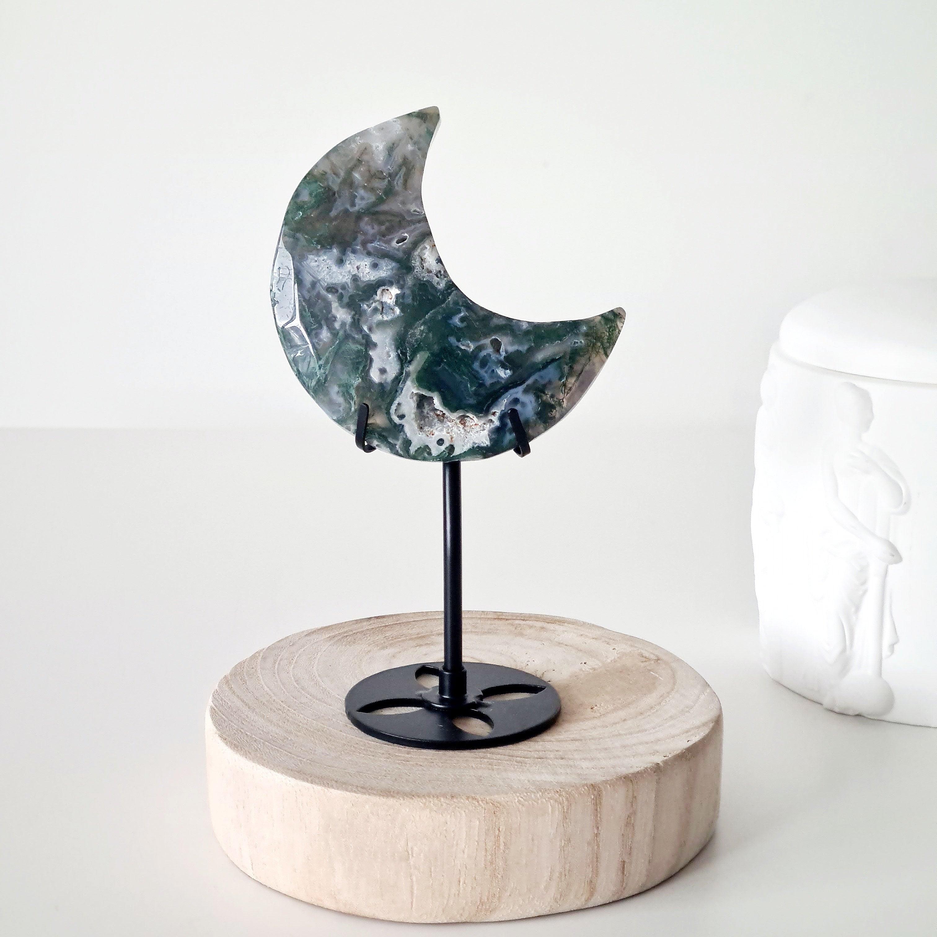 Moss Agate Luna π | 2 | Small