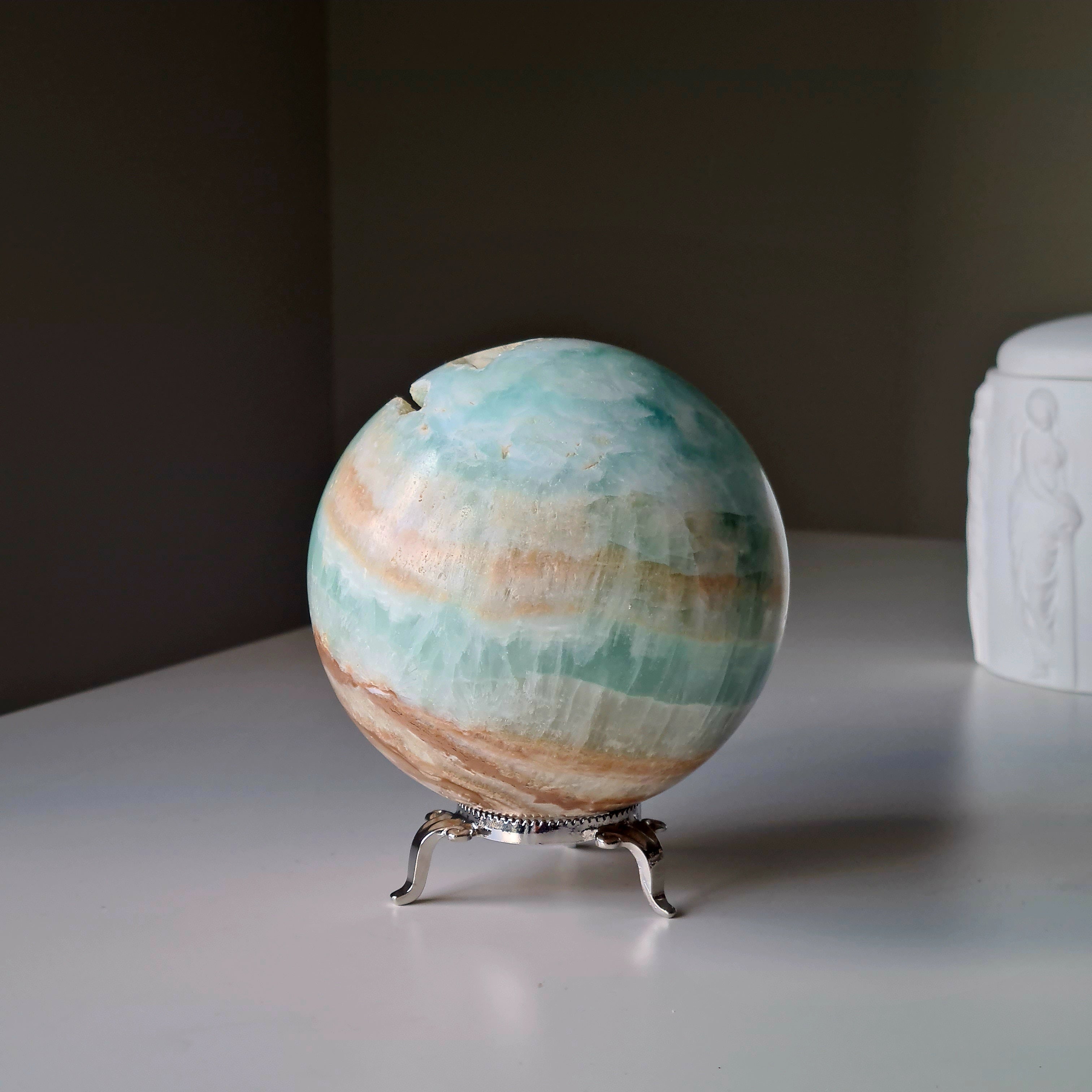 Carribean Calcite Sphere With Metal Stand | 9.6 cm | 1.4 kg