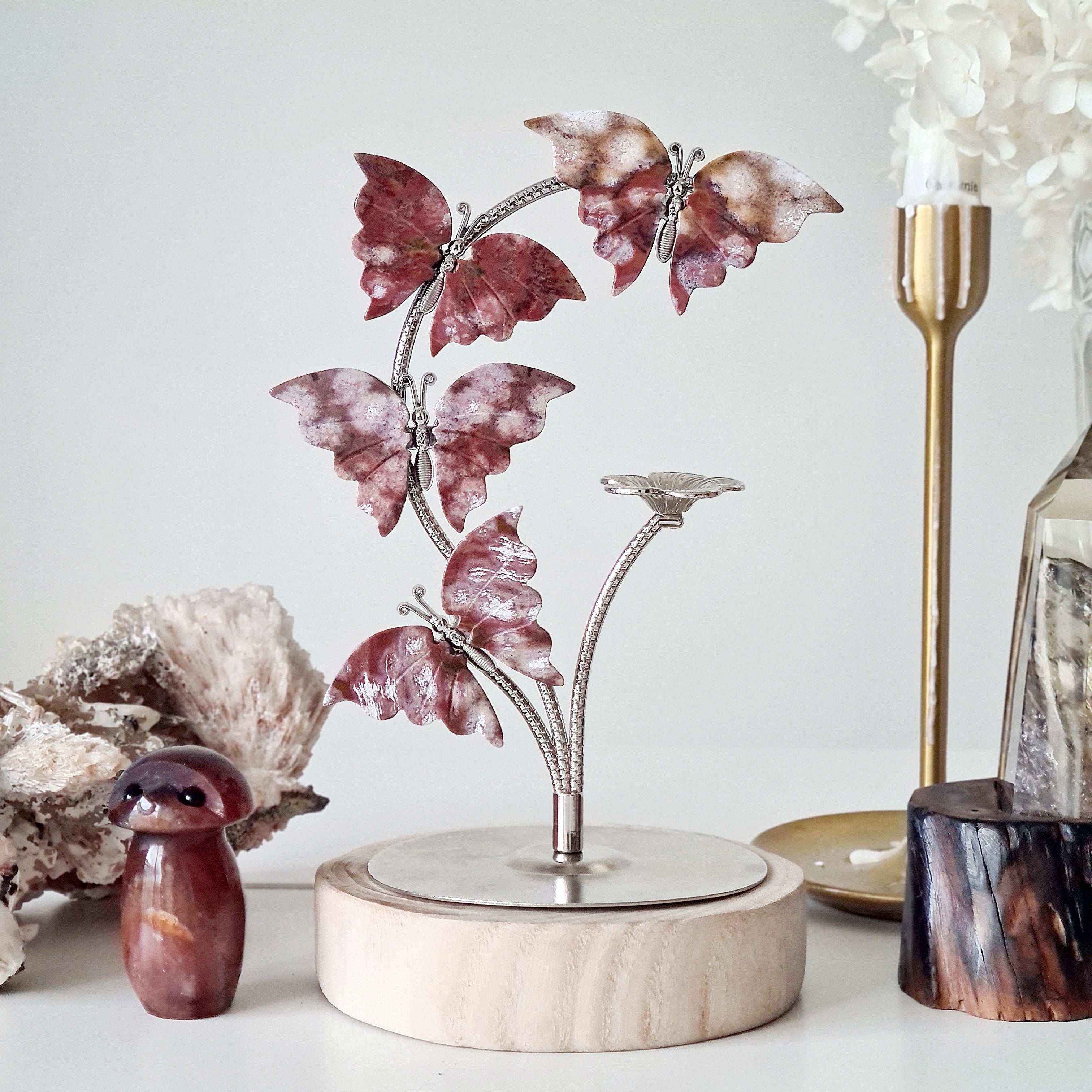 Ocean Jasper Butterflies on stand | Light Weight