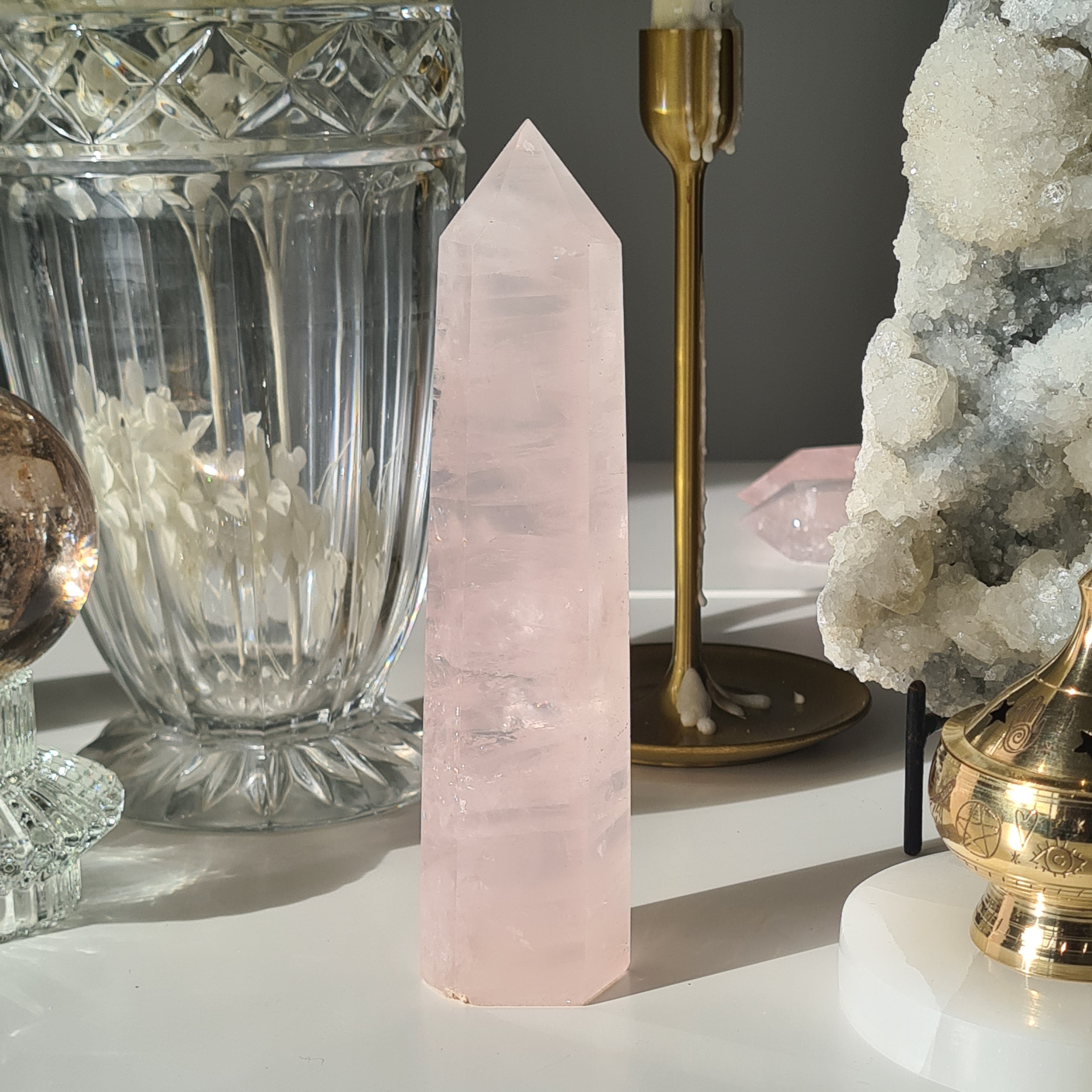 Rose Quartz Tower | Venus | 18 cm | Natural